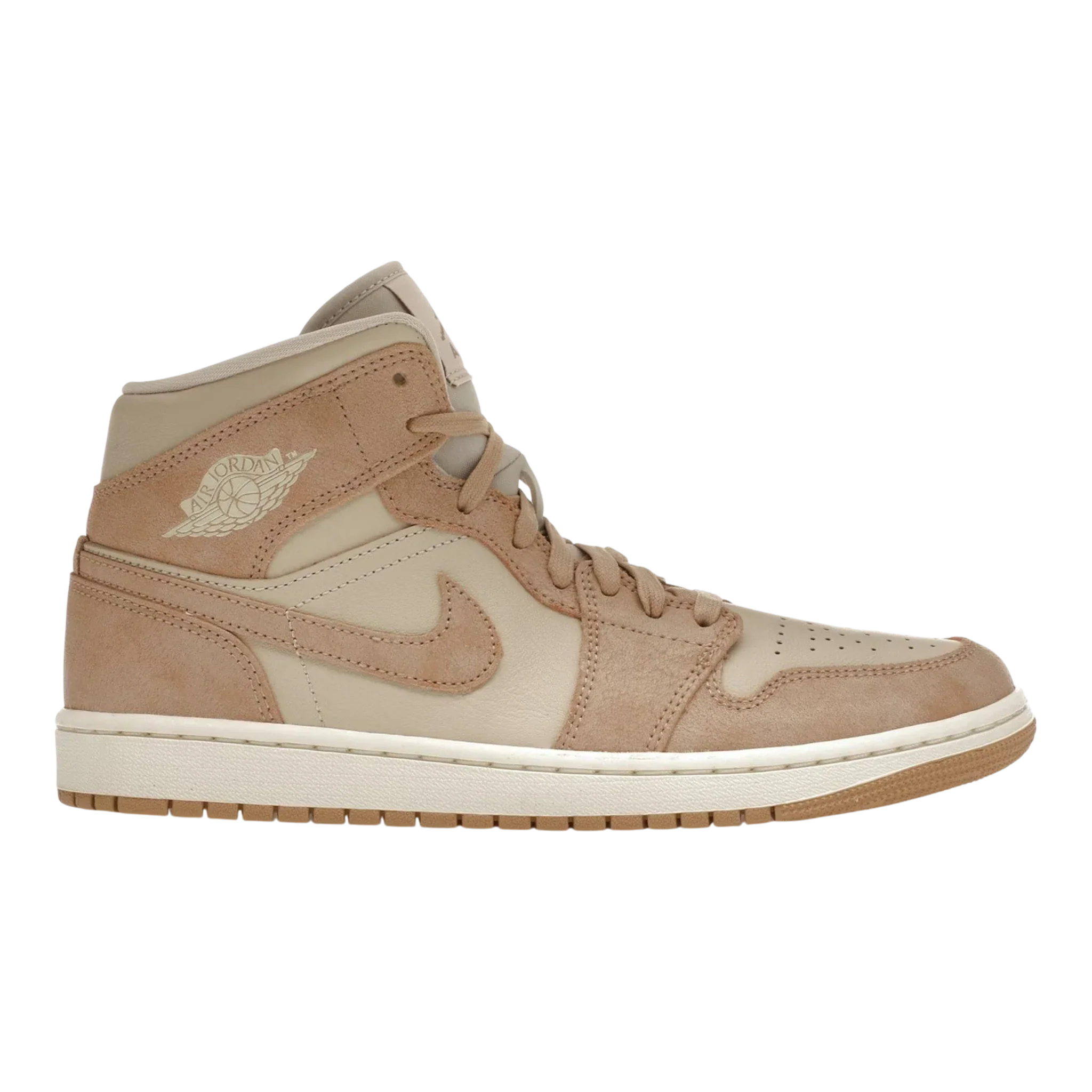 Dependable Nike Air Jordan 1 Mid SE Women's Sneakers — Legend Light Brown Suede Mid-Top Functional