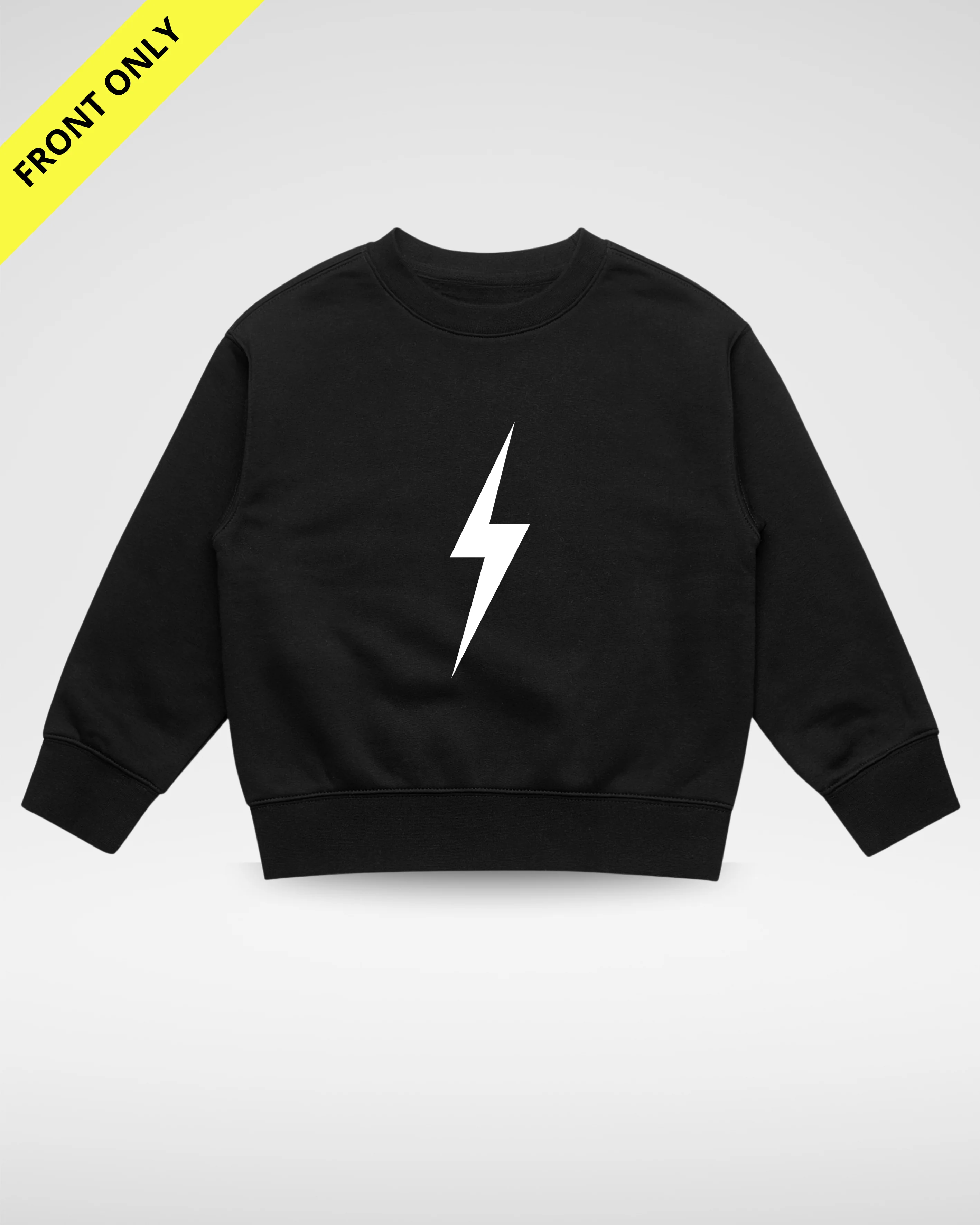 Authentic White Bolt Crewneck - Black Soft