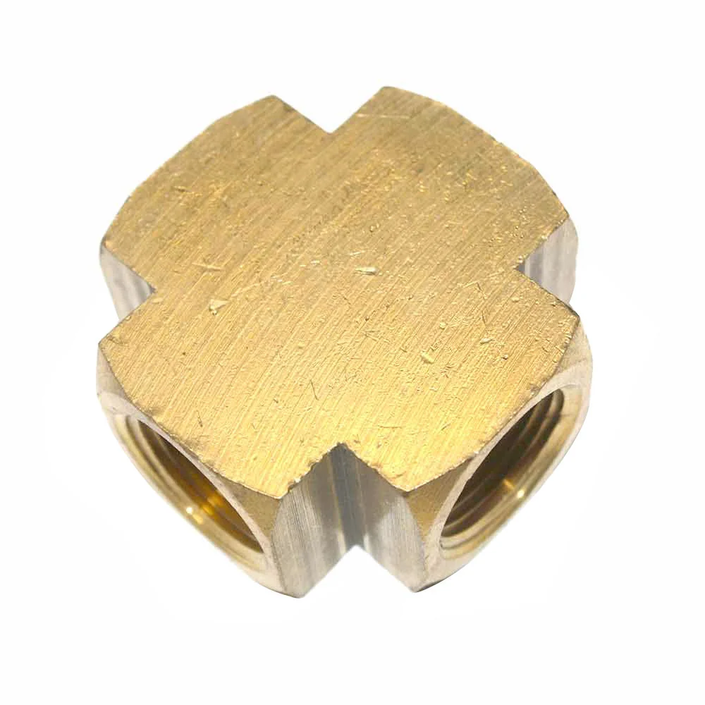 Exceptional 4 Way Brass Cross Fitting - 1 4 NPT Thread Threaded Elite