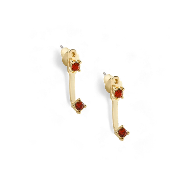 Luxury Mint Lily Birthstone Drop Ear Jacket Earrings Secure