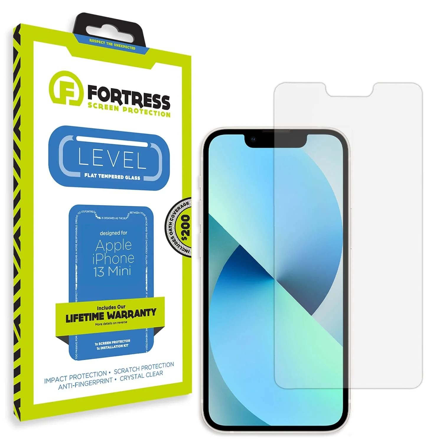 Premium Fortress Compatible with Iphone 13 Mini Screen Protector with 200 Device Coverage 9h Tempered Glass Anti-Scratch Drop Protection Lifetime s Anti-Fingerprint Smart