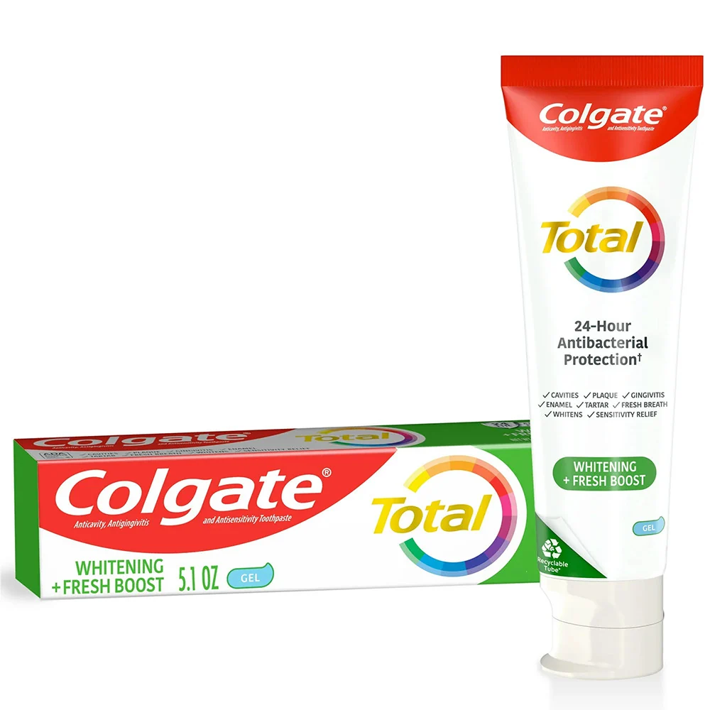 Prestigious Colgate Total Whitening Fresh Boost Toothpaste Gel Mint 5.1 Oz Verified