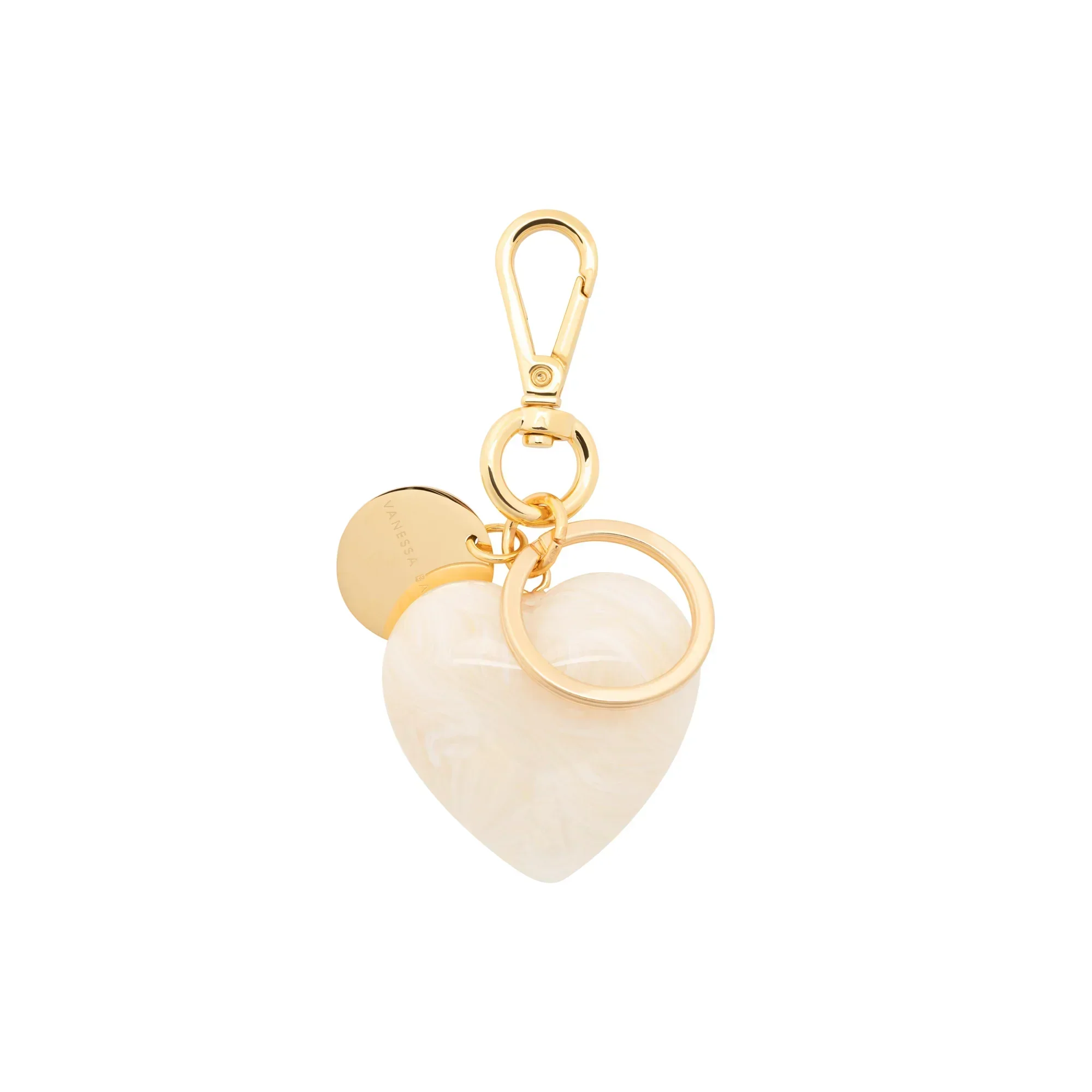 Exceptional Vanessa Baroni Heart Key Chain Charm in Pearl Marble Exclusive