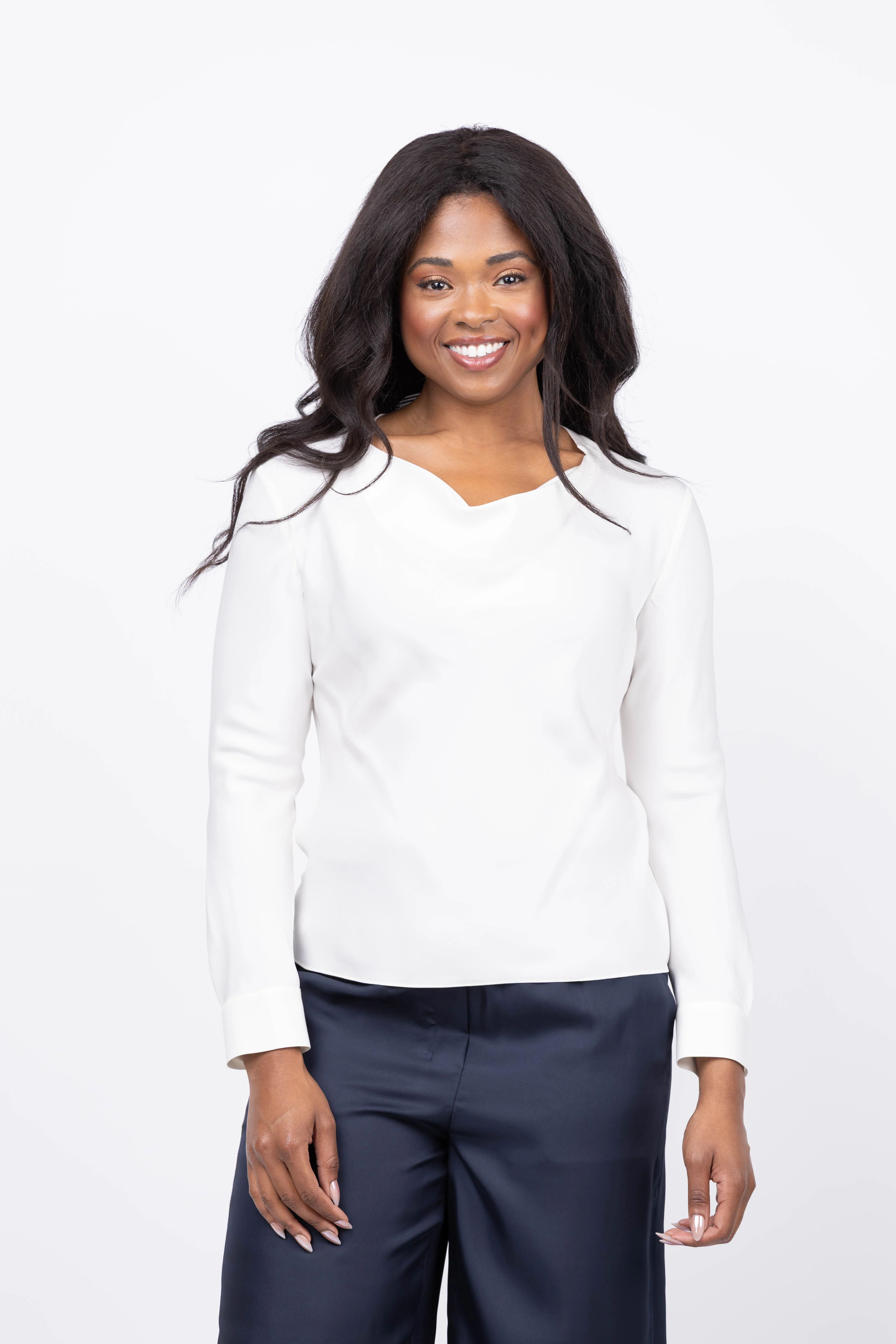 Superior Theory Cowl Modern Top in Ivory Next-Generation