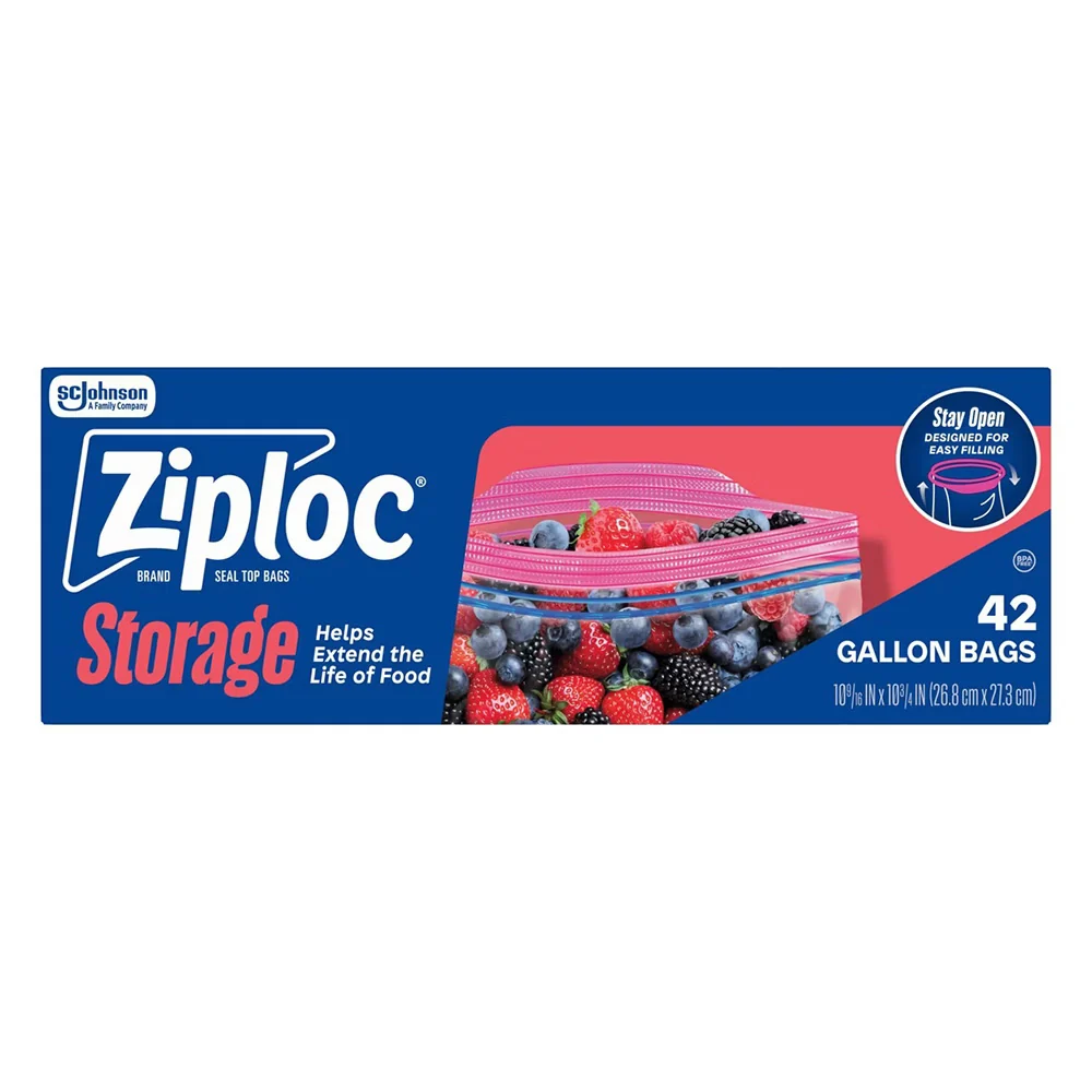 Durable Ziploc Storage Gallon Seal Top Bags 42Ea Fine Crafted