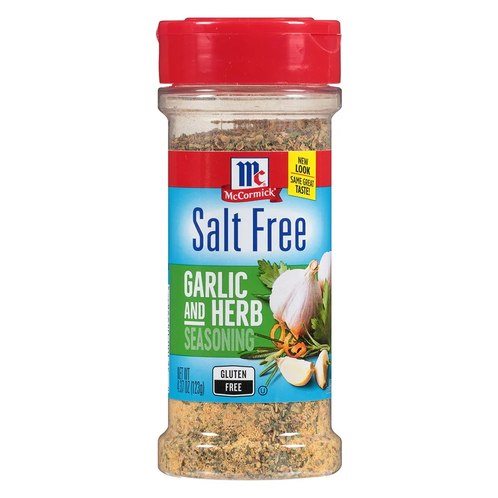 Safe McCormick Gluten Salt Garlic and Herb Seasoning Adds Savory Flavor without Salt 4.37Oz 123g Excellent