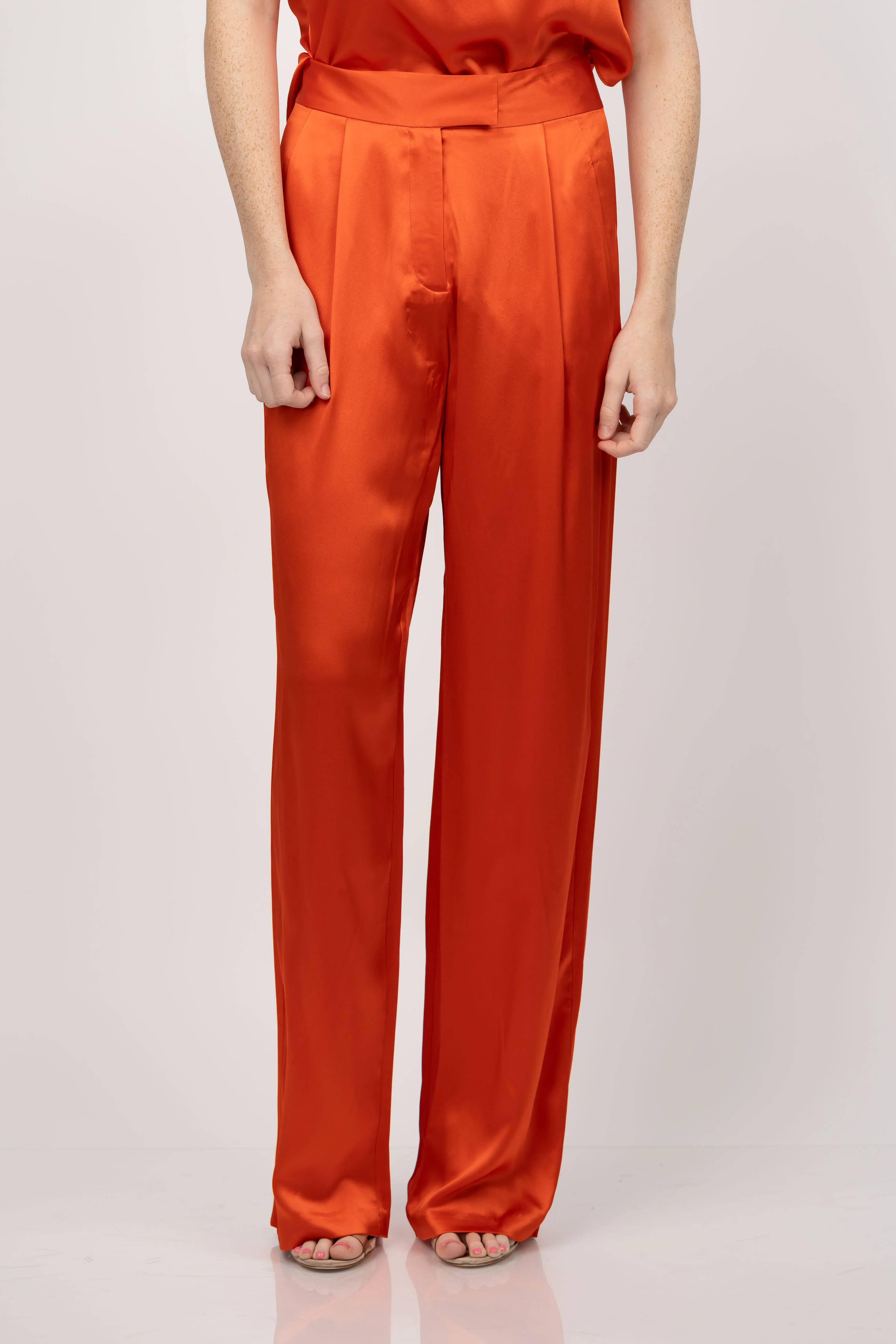 Elite The Sei Wide Leg Silk Pants in Poppy Healthy