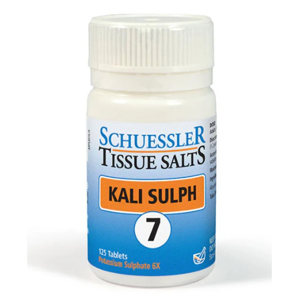 Selected Schuessler Tissue Salts Kali Sulph 6X Tablets for Mucus and Skin Support 125Ea Reusable
