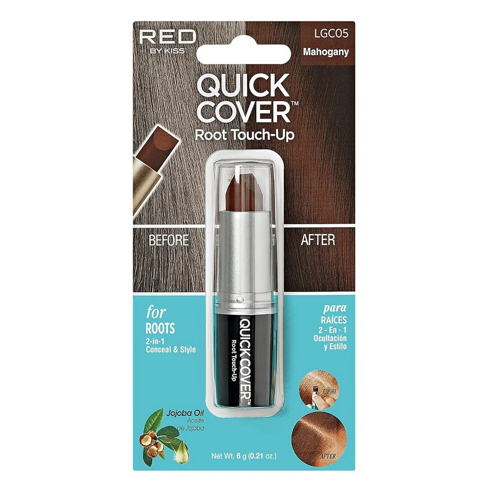 World-Class RED by Kiss Root LGC05 Touch Up Stick Mahogany Instant Gray Coverage Hair Color Stick 0.21Oz 6g Optimized
