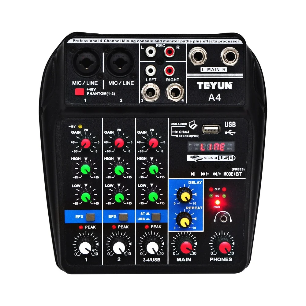 Quality Small Audio Sound Digital Microphone Mixer 48V Premium