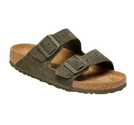 Luxury Birkenstock Arizona Nubuck Leather Thyme Sandals Eco-Friendly