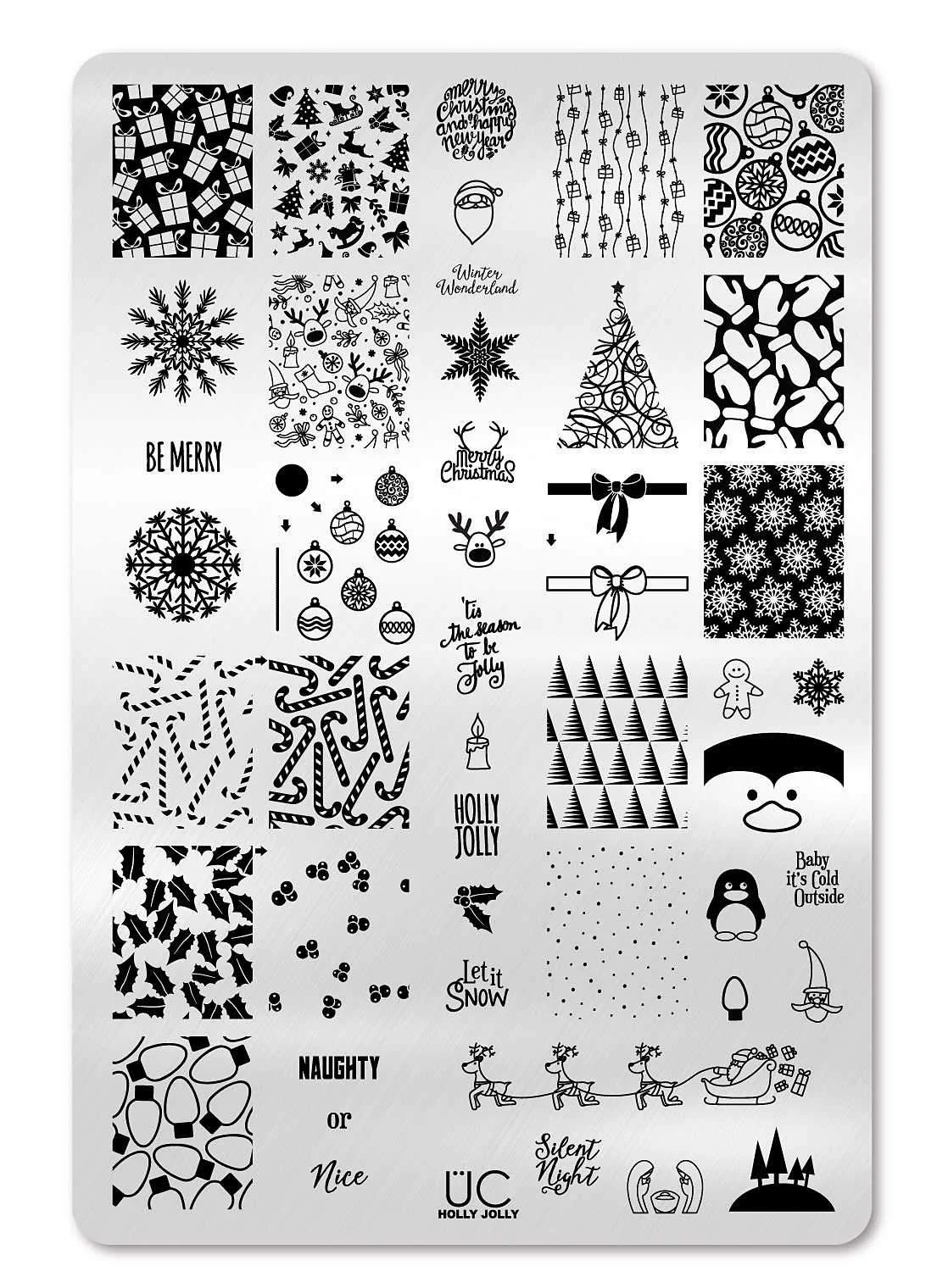 Carefully Designed Holly Jolly Christmas 02 - Uber Chic Stamping Plate Proven