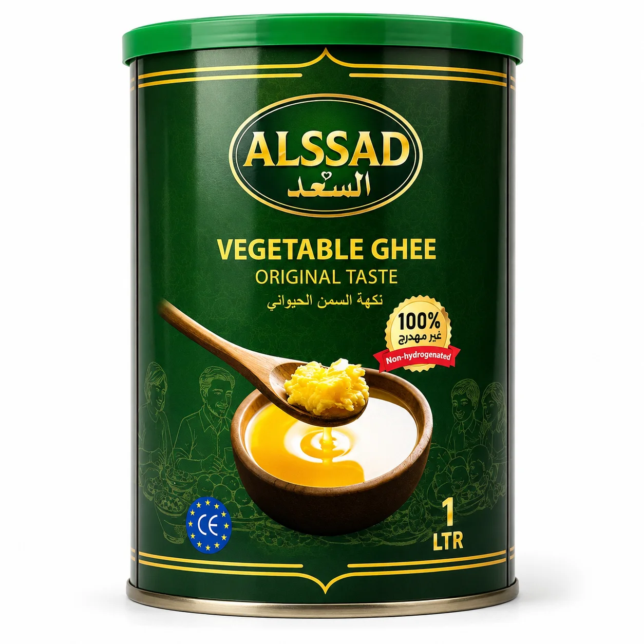 Environmentally Friendly Al-Saad Vegetable Ghee 1 liter Rich FlavorAlssad Vegetable Ghee 1 Liter with Rich Flavor Artisan