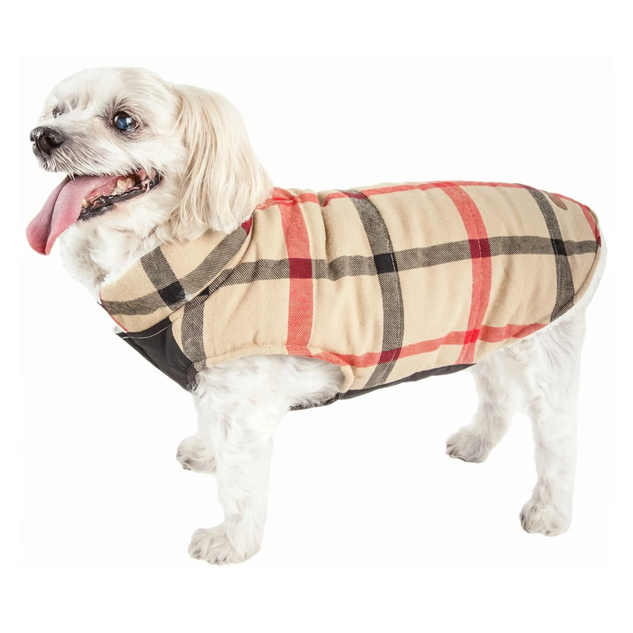 Trusted Pet Life 'Allegiance' Classical Plaided Insulated Dog Coat Jacket Flexible