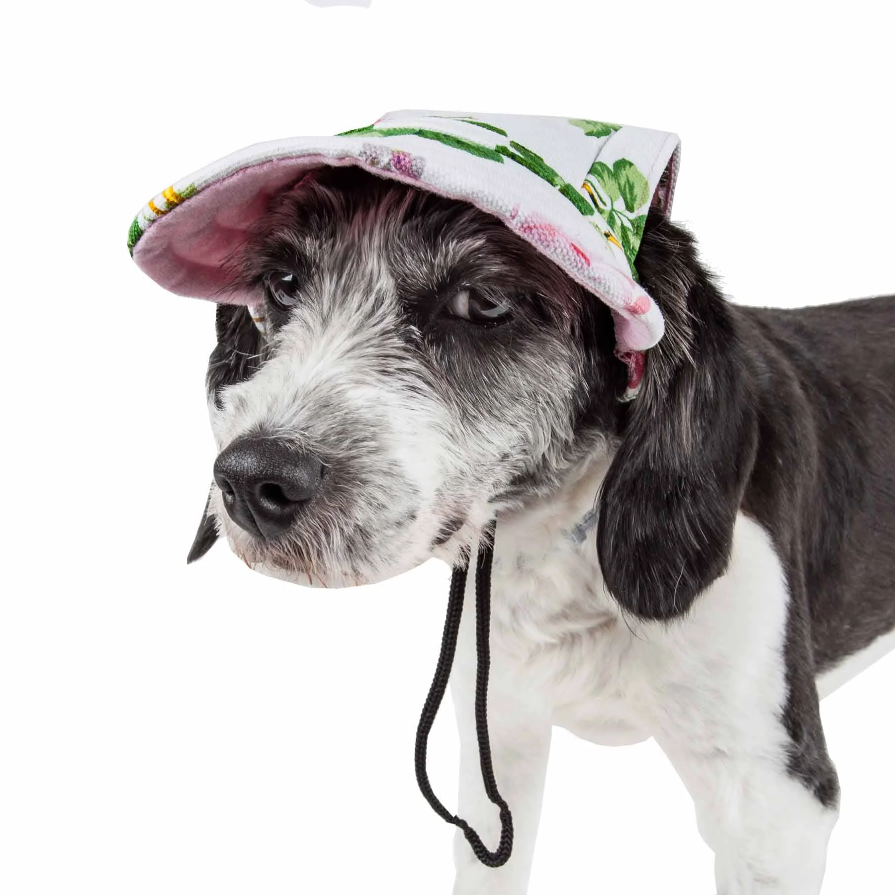 Safe Pet Life 'Botanic Bark' Floral Uv Protectant Adjustable Fashion Dog Hat Cap Artisan