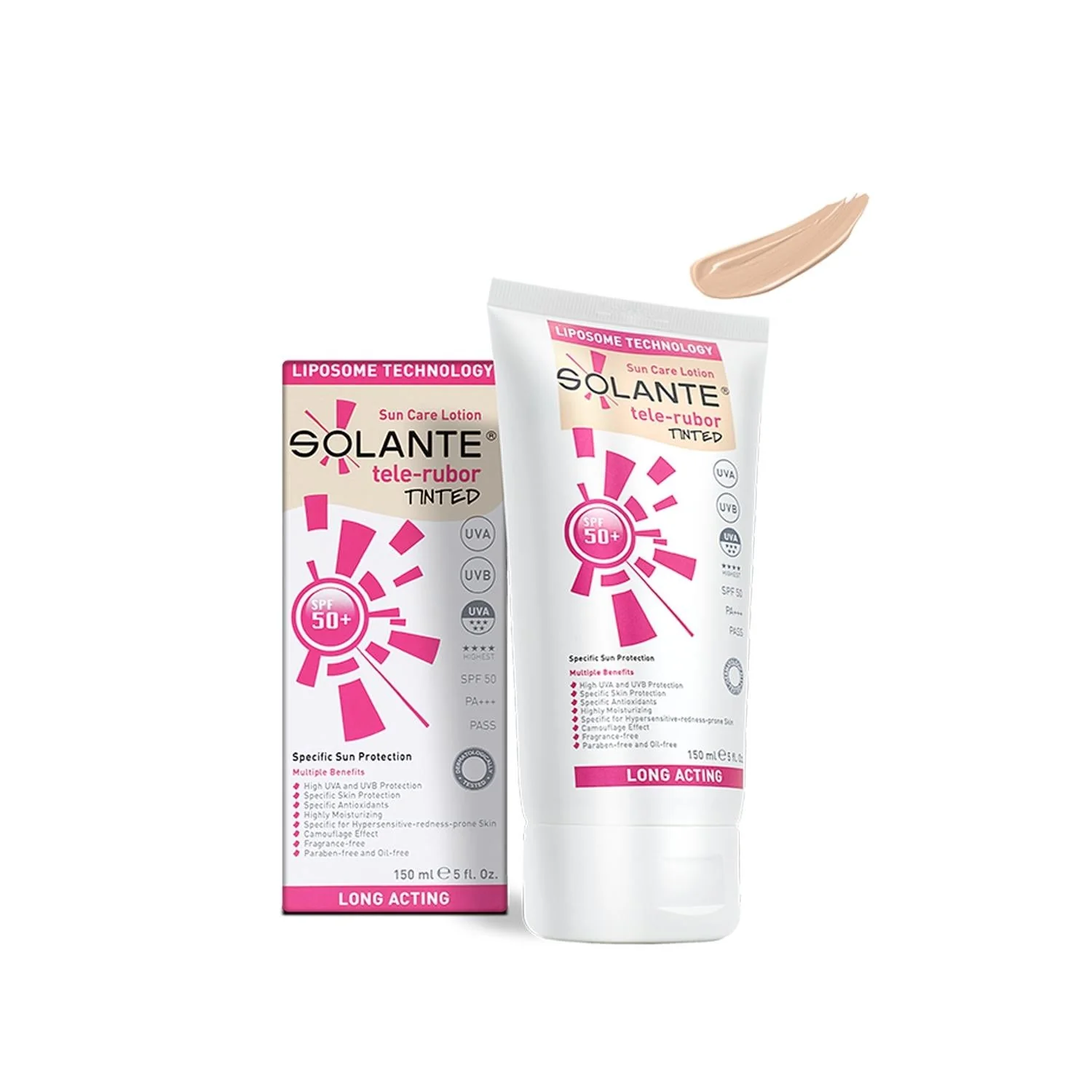 Carefully Designed Solante Tinted Sunscreen Lotion SPF50 - 150ml - Everyday Sun Protection with a Natural Finish Next-Generation