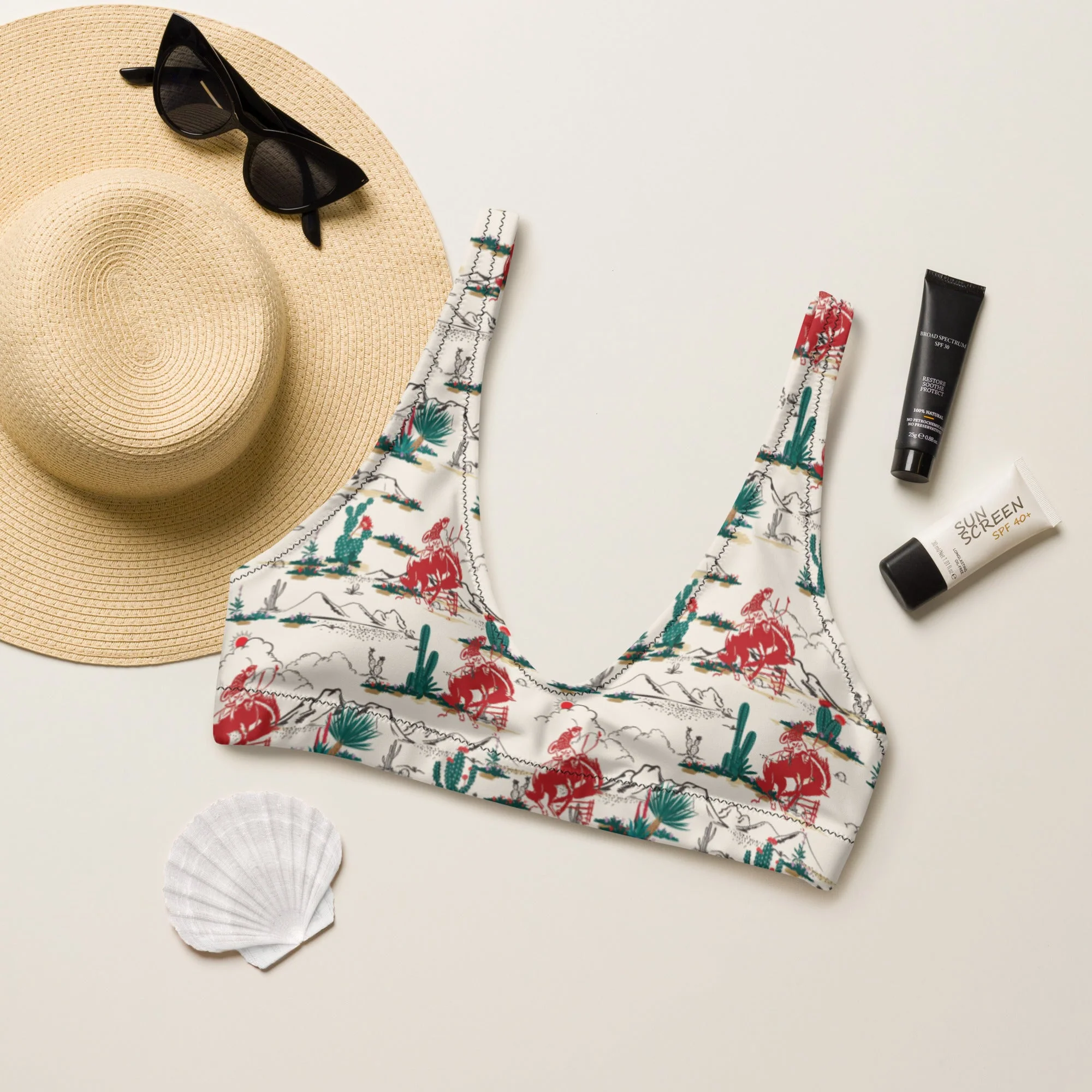Classic Baha Ranch Yeehaw Desert Rodeo Bikini Top Minimalist