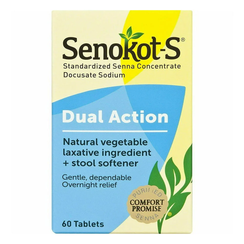 Crafted Senokot-s Dual Action Natural Vegetable Laxative Plus Stool Softener Tablets 60 Ea Verified