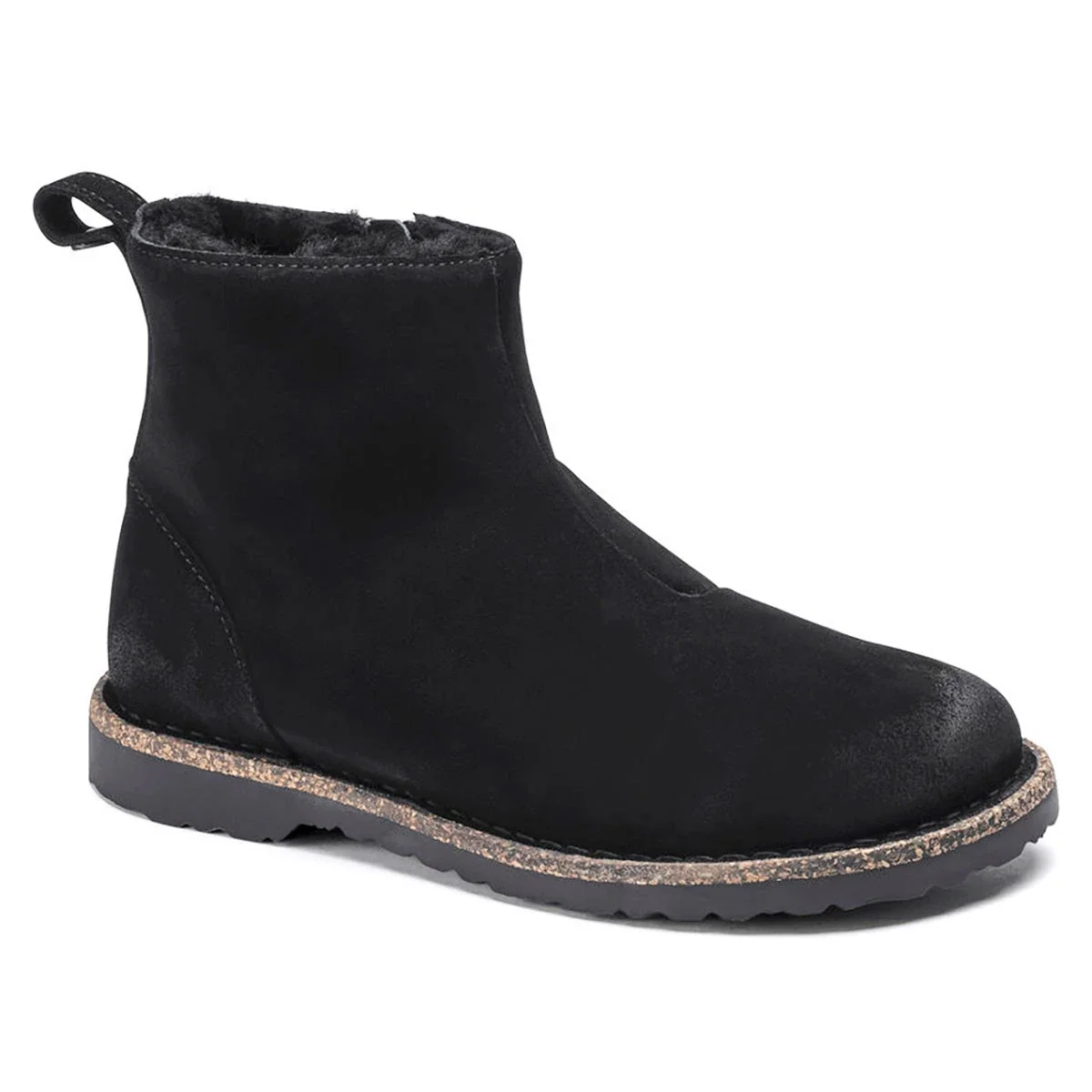 Top-Quality Birkenstock Women's Melrose Shearling Suede Leather Black Booties Fashionable
