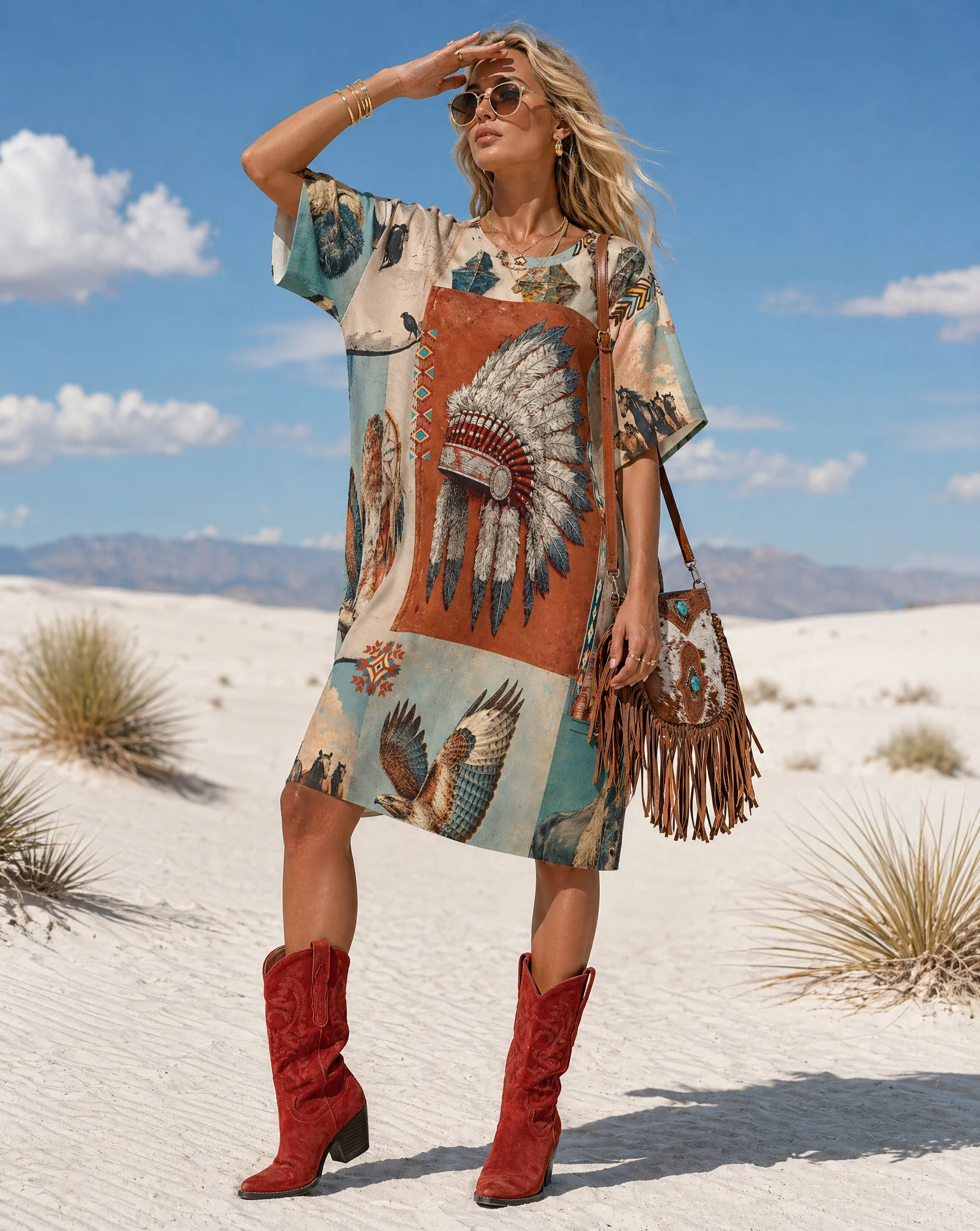 World-Class Baha Ranch Bohemian Dreams T Shirt Dress or Sleep Shirt Original Design