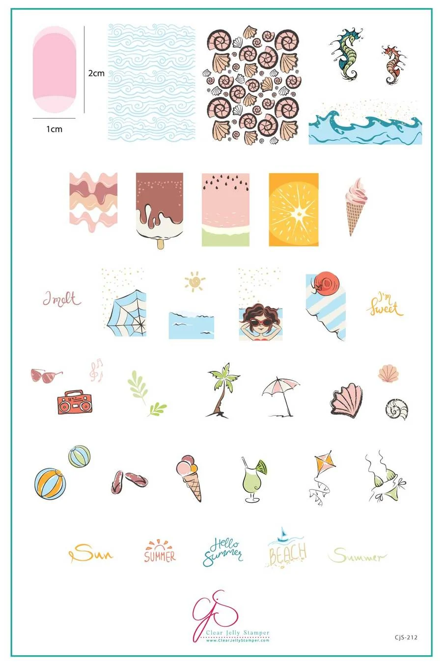 User-Friendly I Melt for Summer CJS-212 - Clear Jelly Stamping Plate Functional