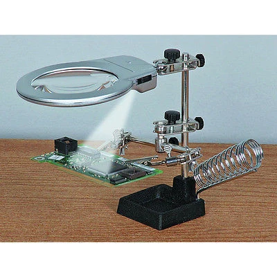 Durable Third Hand Clamp Magnifier Stand Lightweight