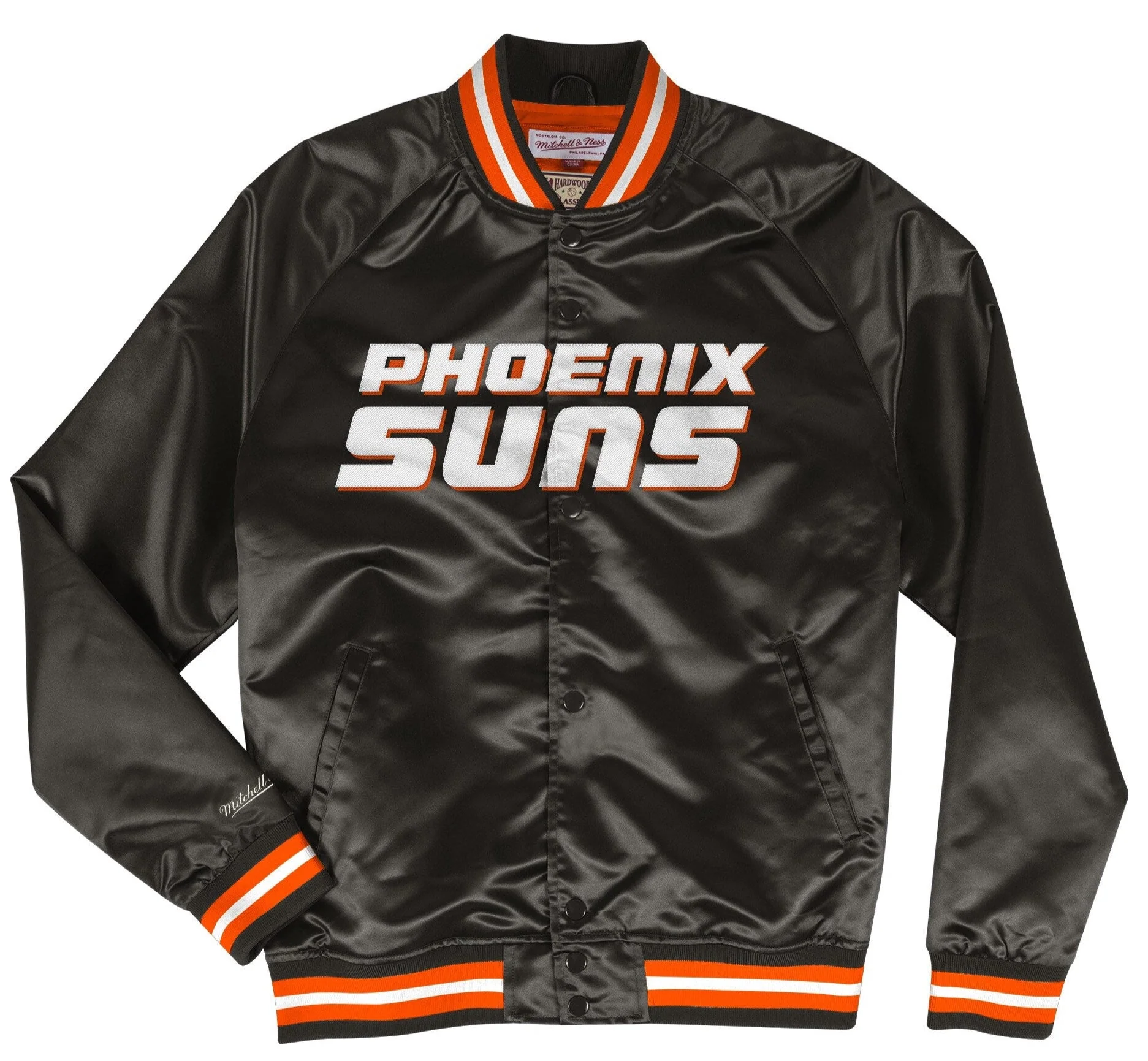 Smooth Mitchell Ness Men's Lightweight Satin Jacket Suns Jackets Professional