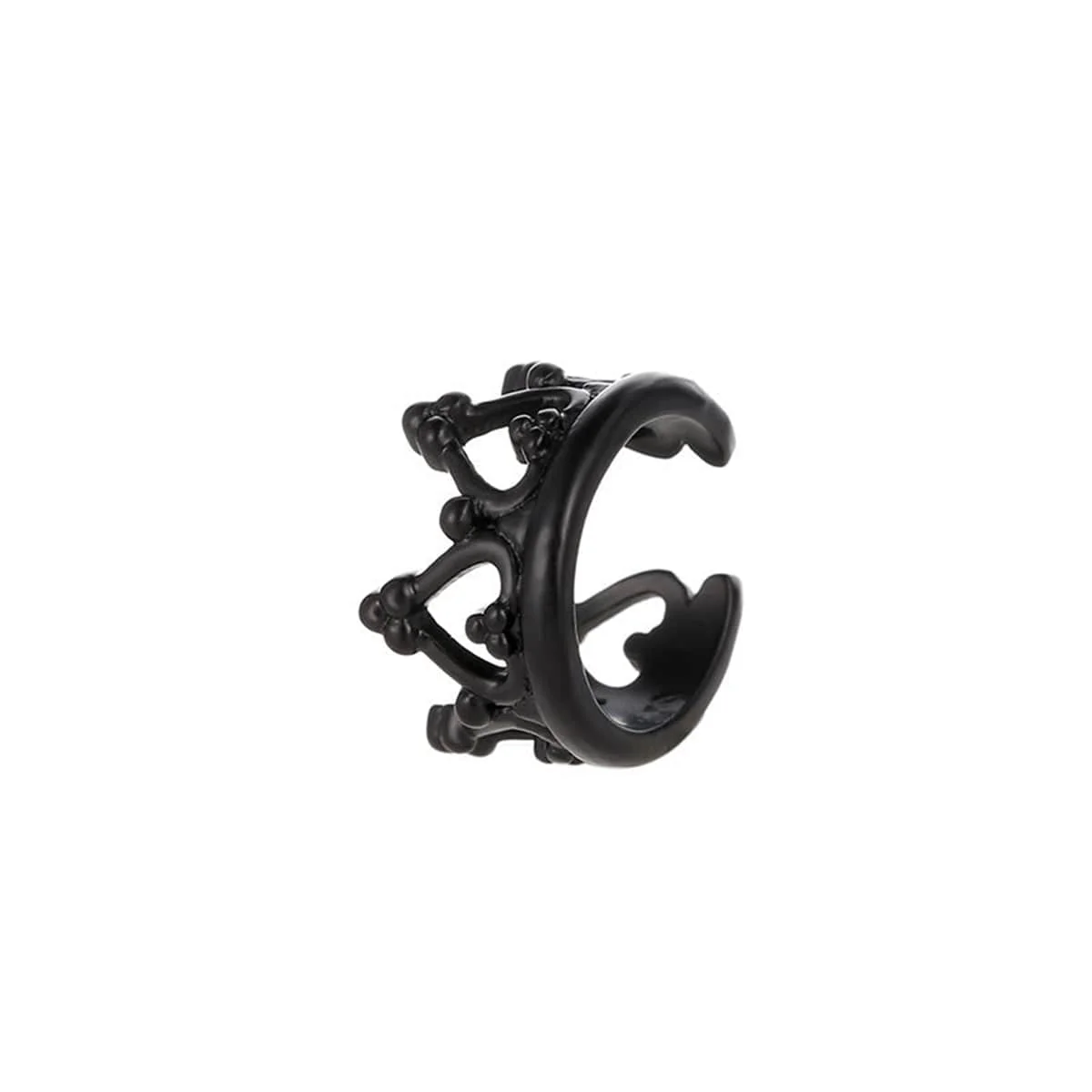 Advanced Black Heart Crown Ear Cuff Effective