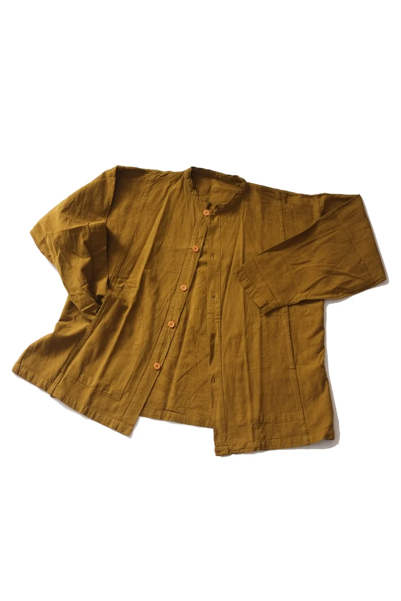 Breathable huichung - linen button down shirt small Luxury
