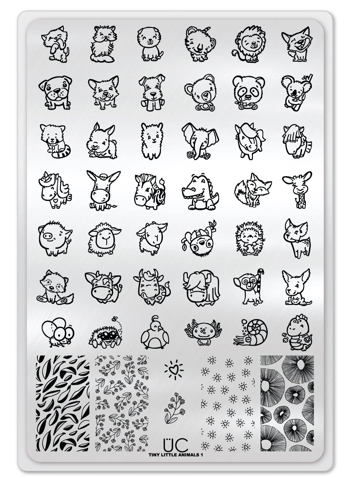 Casual Tiny Little Animals -01 - Uber Chic Stamping Plate High-Performance