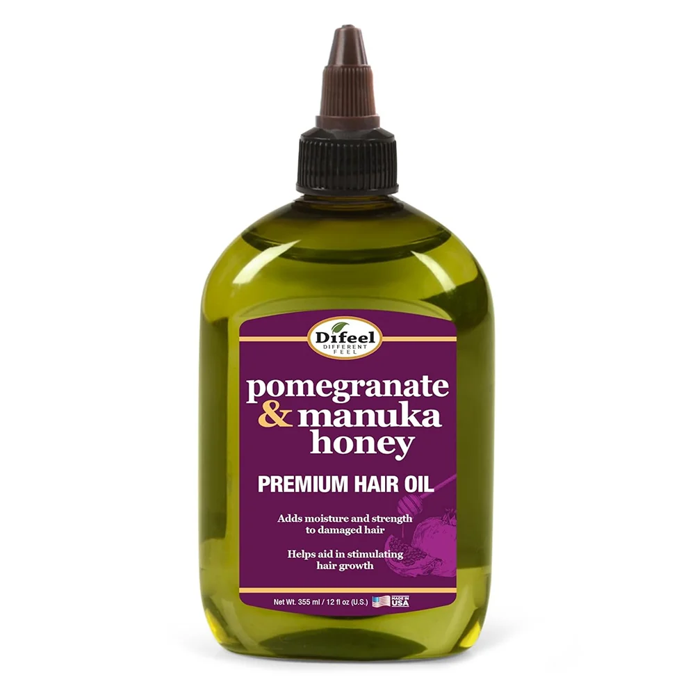 Eco-Friendly Difeel Pomegranate Manuka Honey Hair Oil Helps in Stimulating Hair Growth 12Oz 355ml Detailed