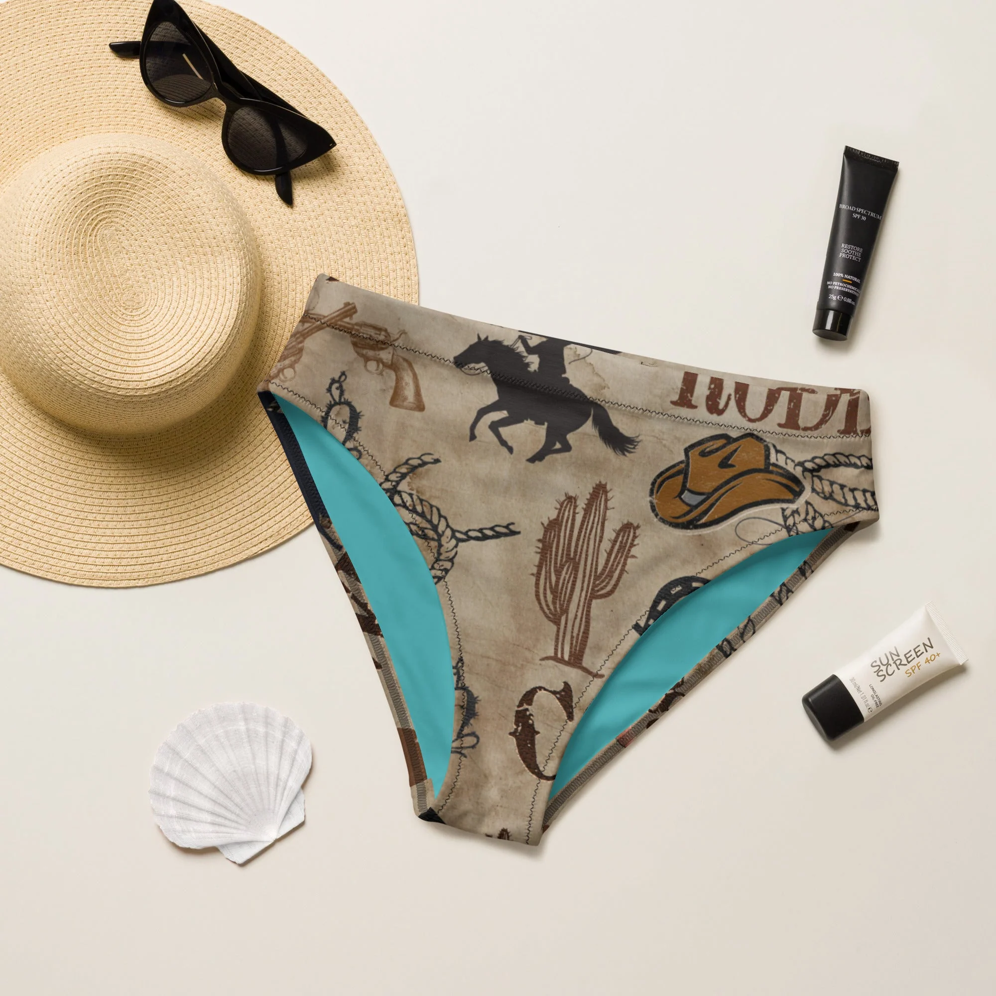 Clean Baha Ranch Yeehaw Ol' Cowboy Bikini Bottom Trendy