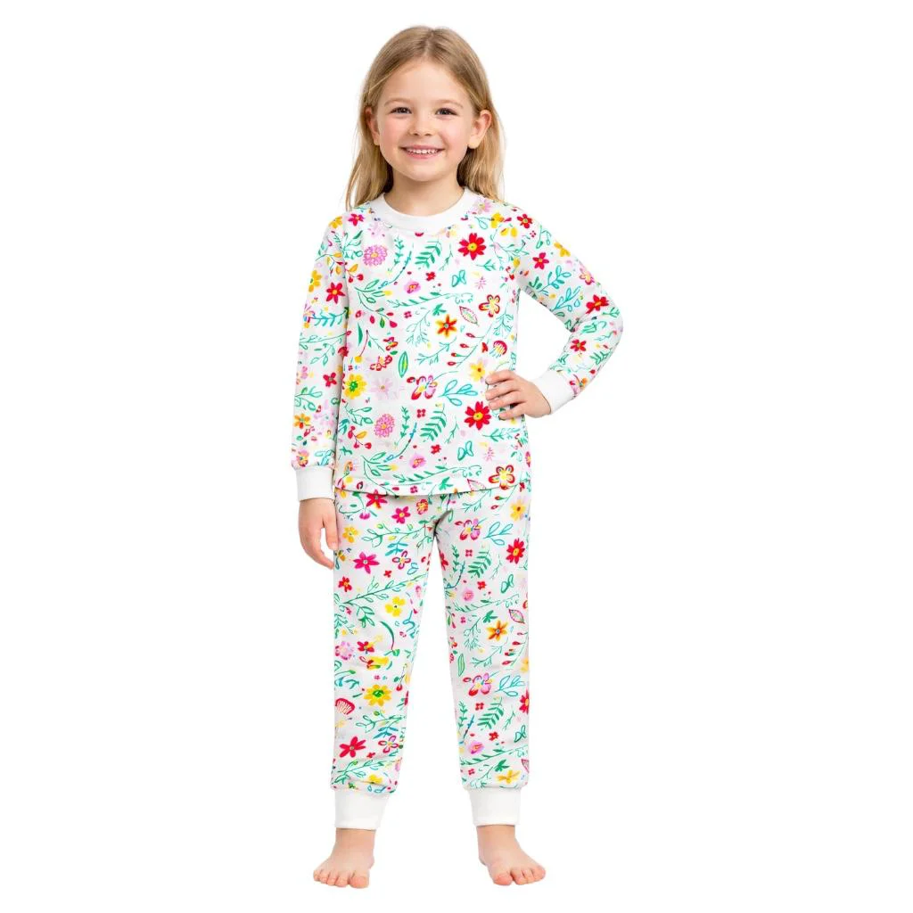 World-Class Kids Toddler Girl Long Sleeve Pajamas Set Snug Fit Soft Stylish Cozy Comfortable Sleepwear Sets Eco-Friendly
