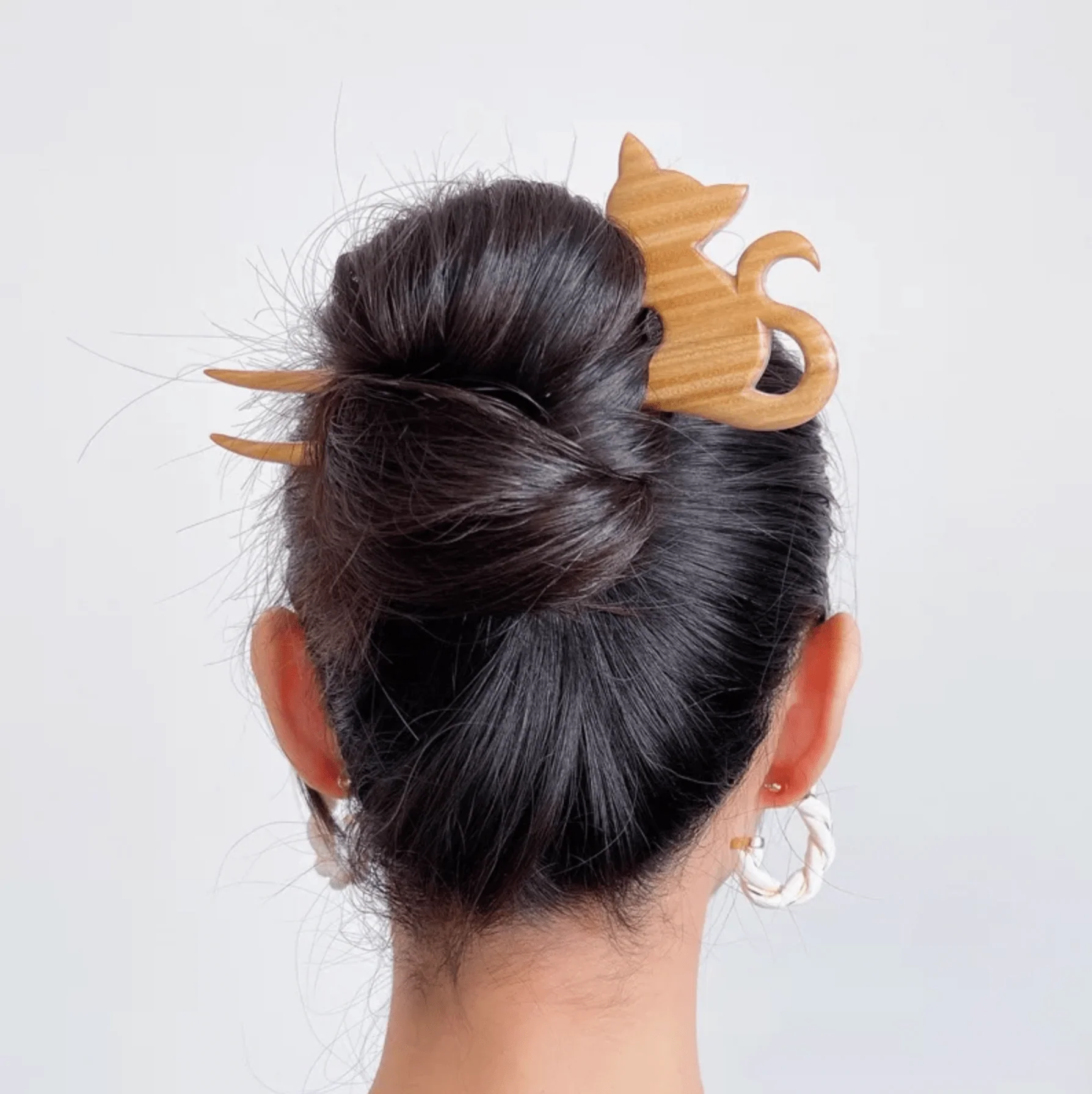 Safe Wood Cat Hair Pin Next-Generation
