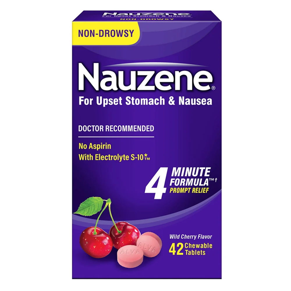 Verified Nauzene For Upset Stomach And Nausea Relief Chewable Tablets Wild Cherry Flavor 42 Ea Optimized