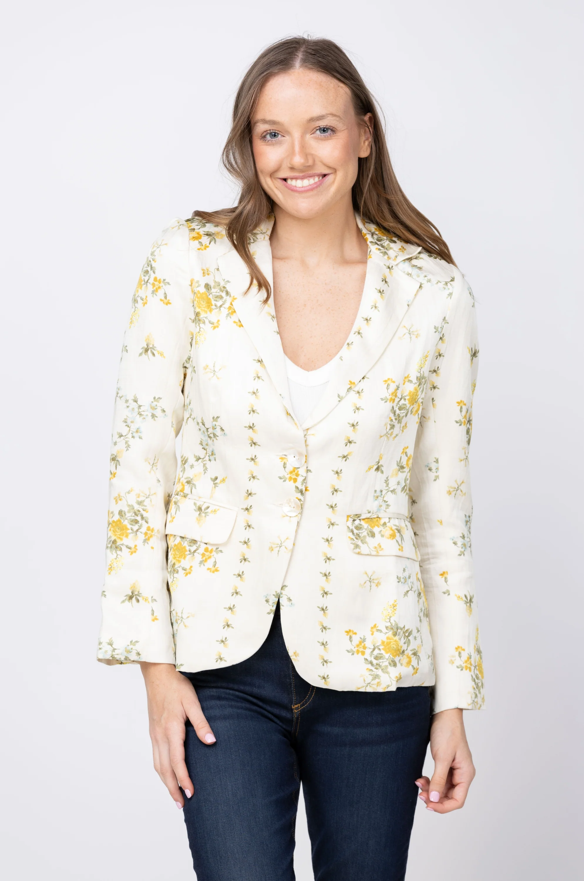 High-Quality Love The Label Kaye Blazer Jacket in Estelle Floral Print Prestigious