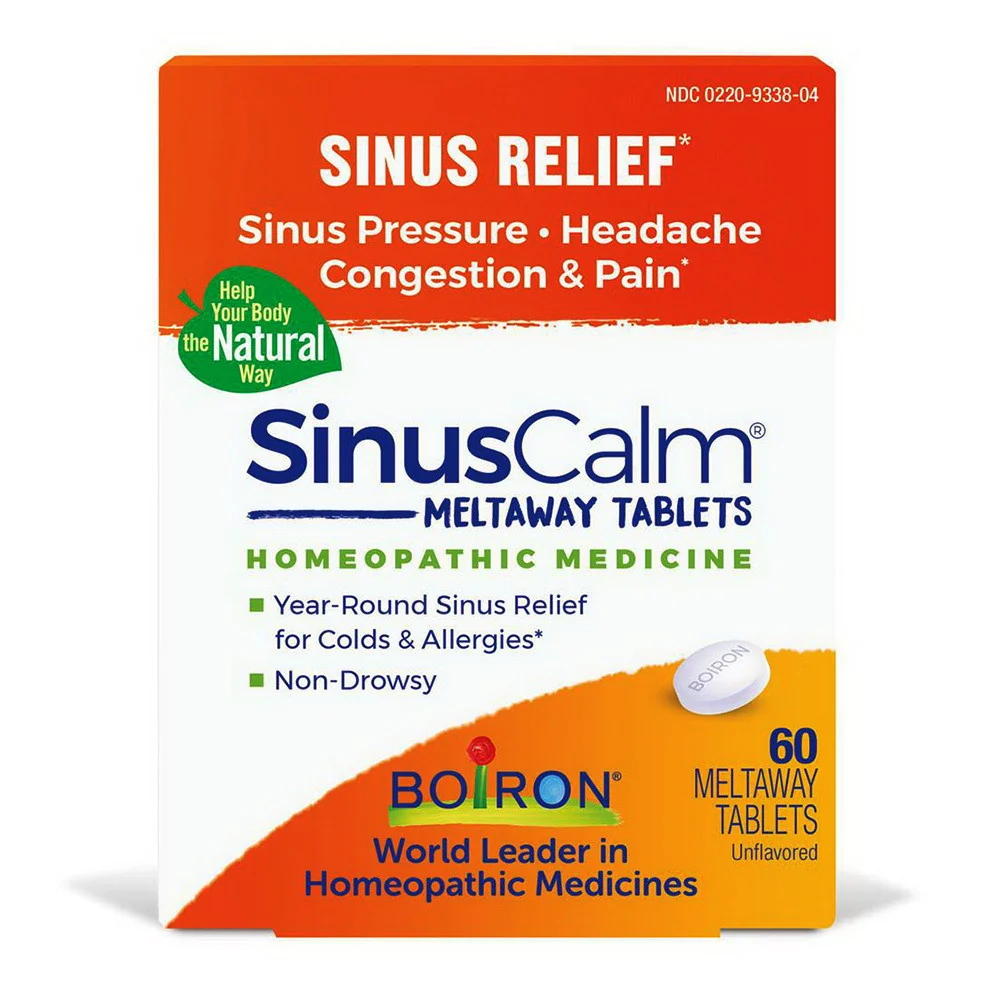 Refined Boiron Homeopathic Medicine SinusCalm for Sinus Pain Tablet 60 Ea Official