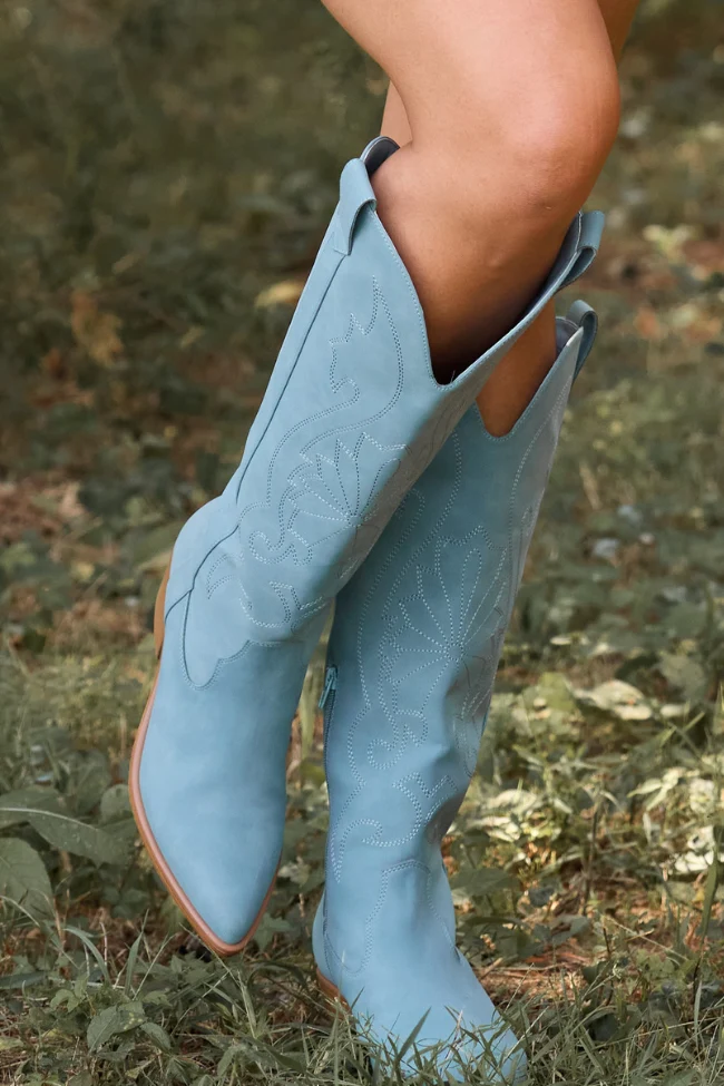 Reliable Shania Blue Boots Relaxed