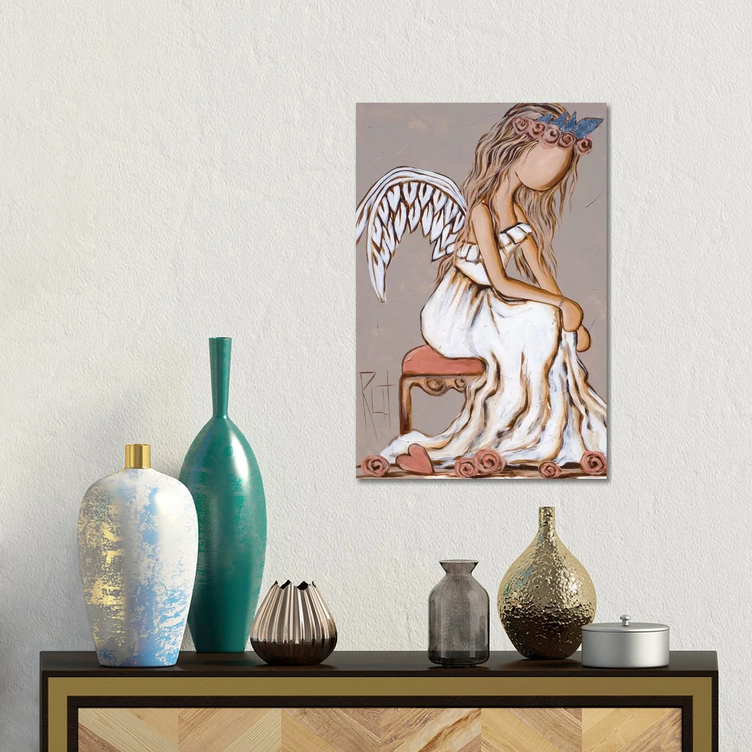 Versatile Angel With Crown by Ruth's Angels - Canvas Gallery Wrap Expertly Made