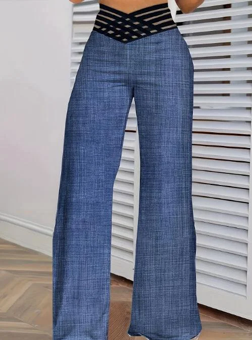 Advanced Girls' Solid Color Hollow High Waist Slimming Fashion Versatile Home Clothes Pants🌟 Your Style with Our Girls' Solid Color Hollow High Waist Slimming Pants 🌟 High-End