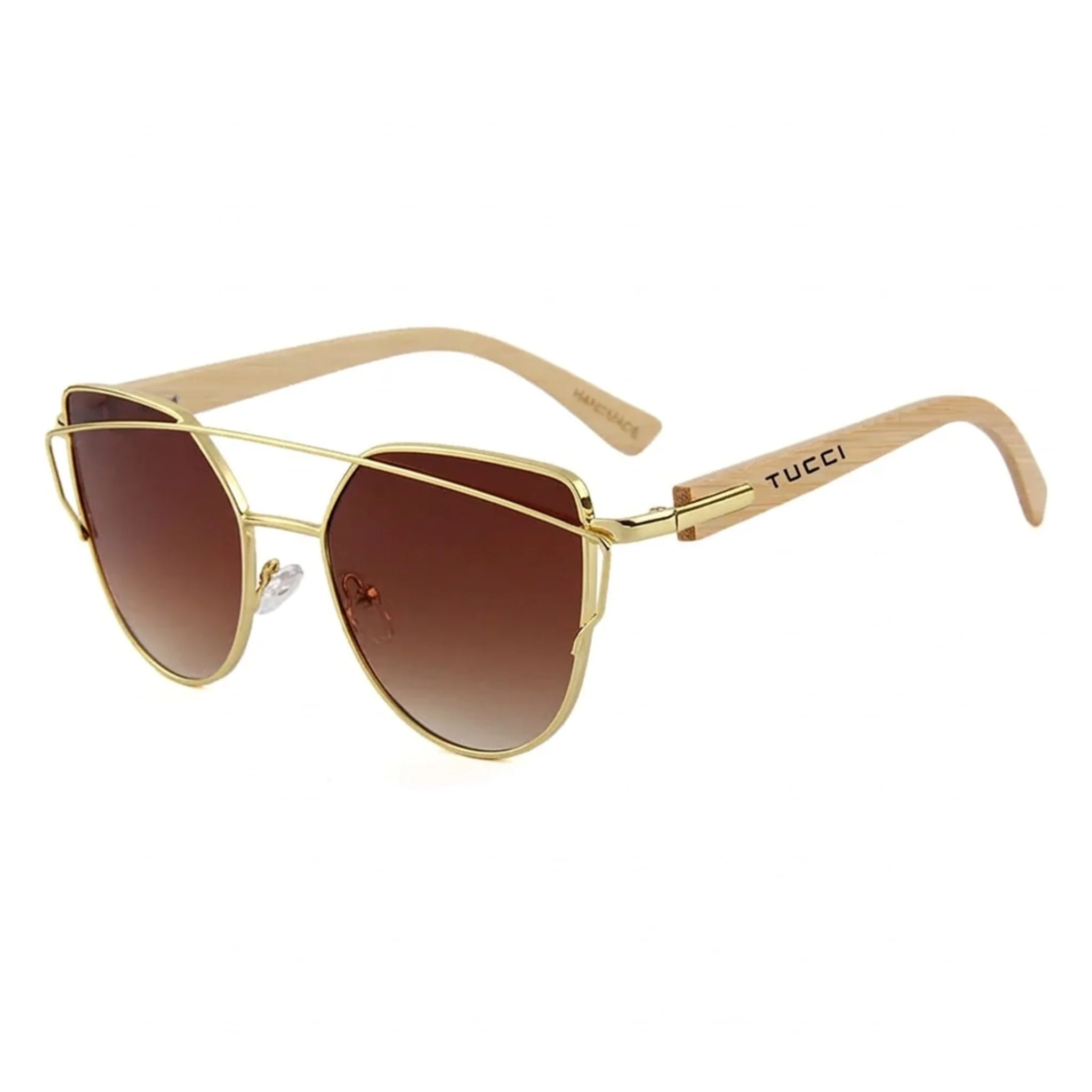 Secure TUCCI Italy Gold Brown Gradient UV400 Sunglasses Classic Stylish Look Specialty