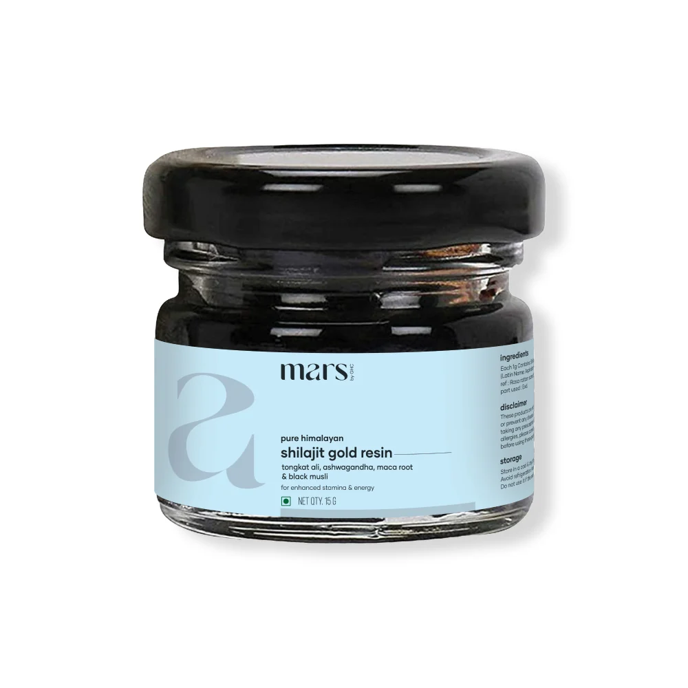 Artisan Mars Pure Himalayan Shilajit Gold Resin Powered with Ashwagandha Maca Root Black Musli Minimalist