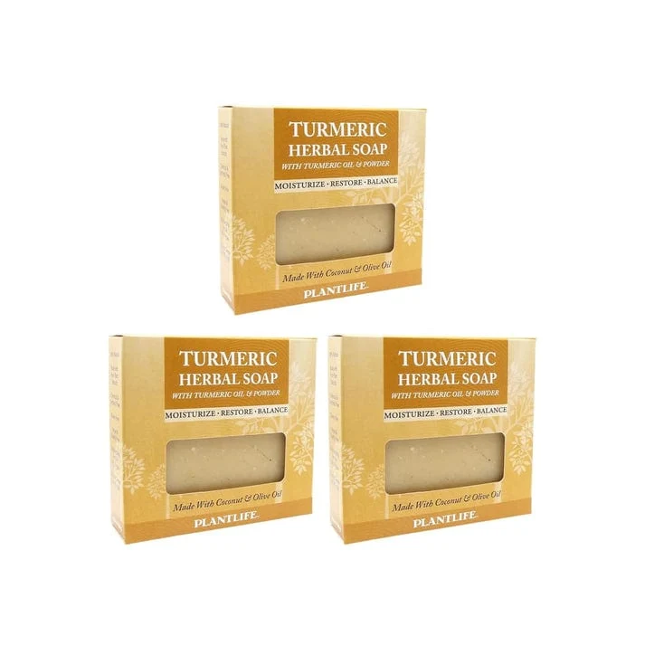 Consistent Plantlife Turmeric 3-Pack Bar Soap - Moisturizing and Soothing Soap for Your Skin - Hand Crafted Using Plant-Based Ingredients - Made in California 4.5oz Bar Effective