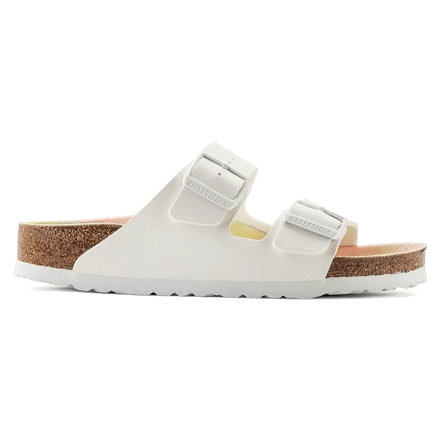 Quality Birkenstock Arizona Vegan Birko-Flor Nubuck White Sandals Reusable