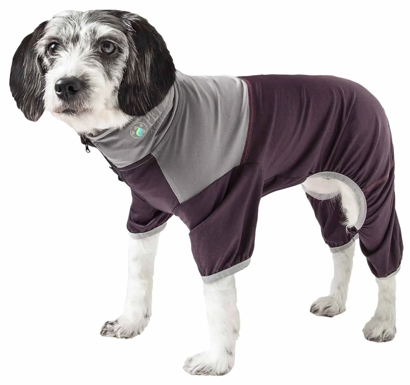 Fashionable Pet Life Active 'Embarker' Heathered Performance 4-Way Stretch Two-Toned Full Body Warm Up Flexible