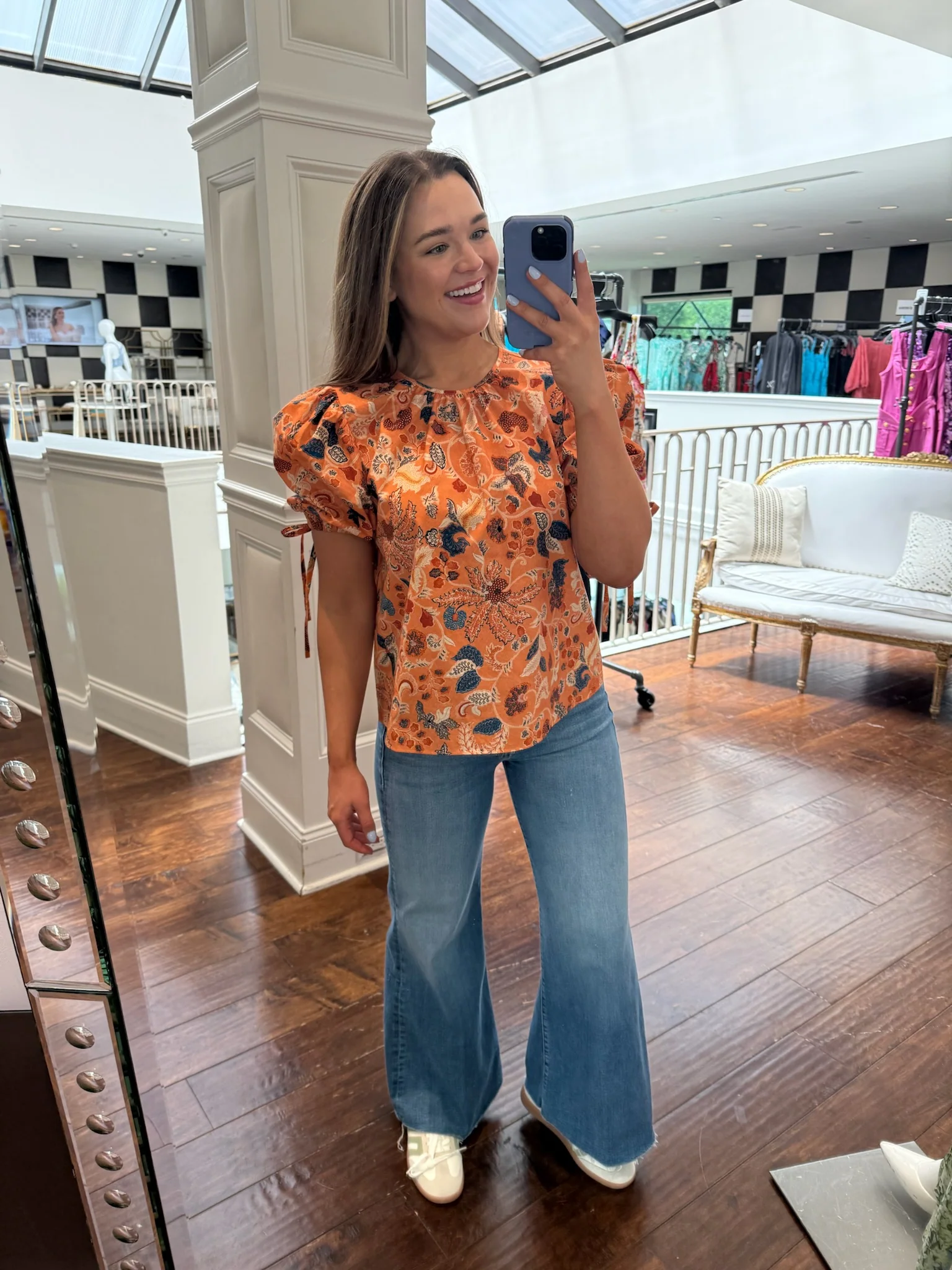 Certified Ulla Johnson Coralie Short Sleeve Blouse in Coral Peony Comfortable
