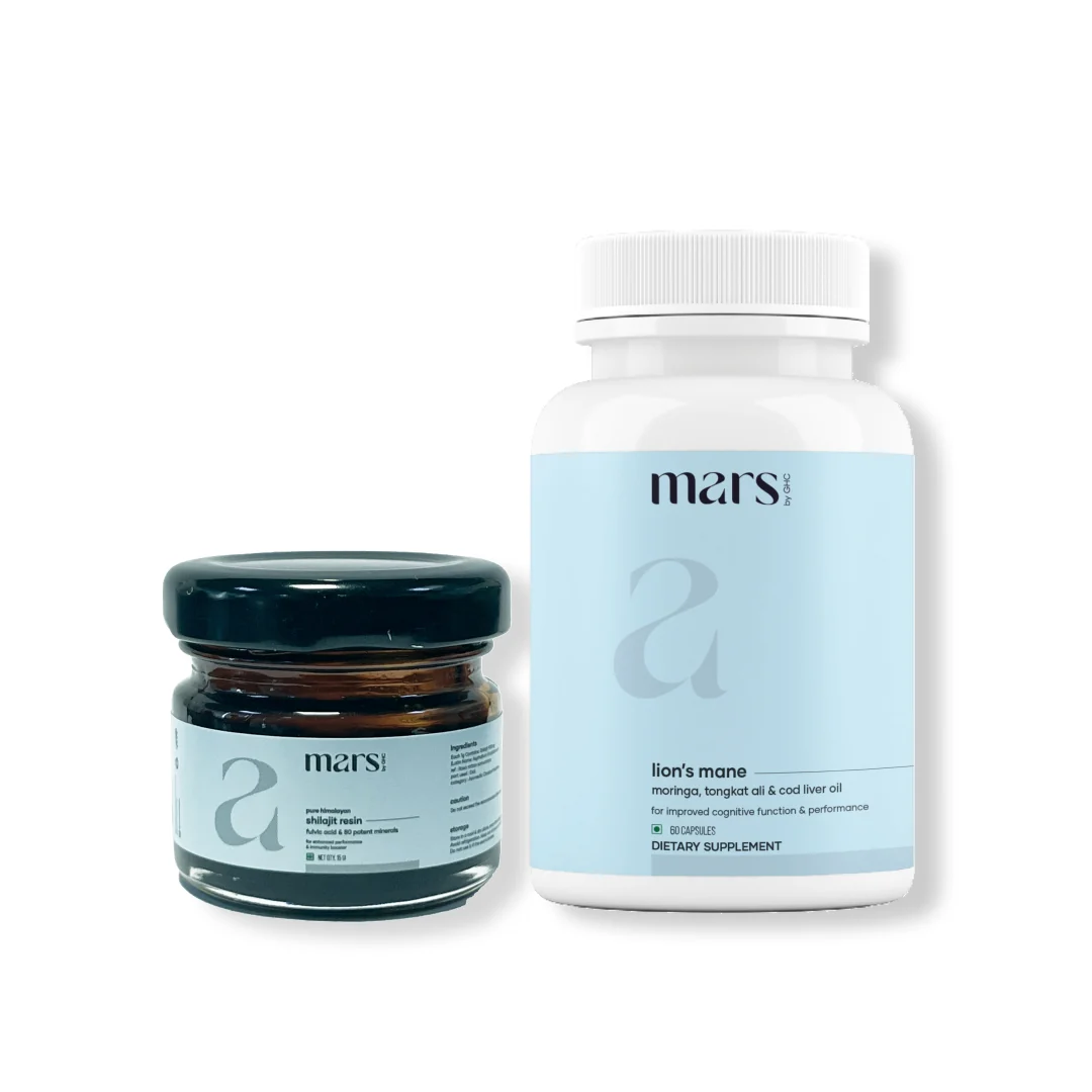 Casual Mars Strength Max Combo Pure Himalayan Shilajit Lion s Mane Caps Powered With Tongkat Ali Classic