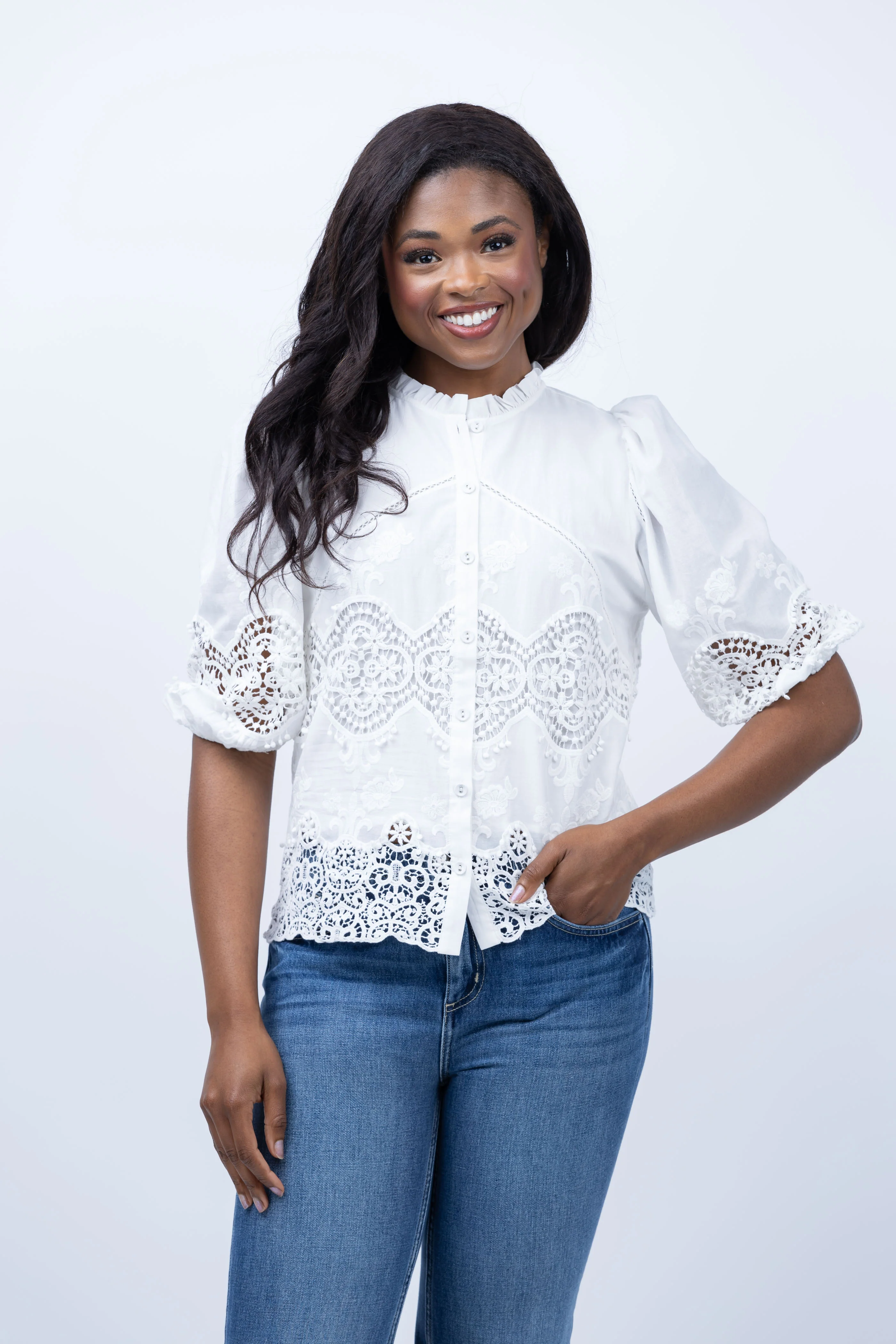 Verified Caballero Collection Celeste Top in Ivory Environmentally Friendly