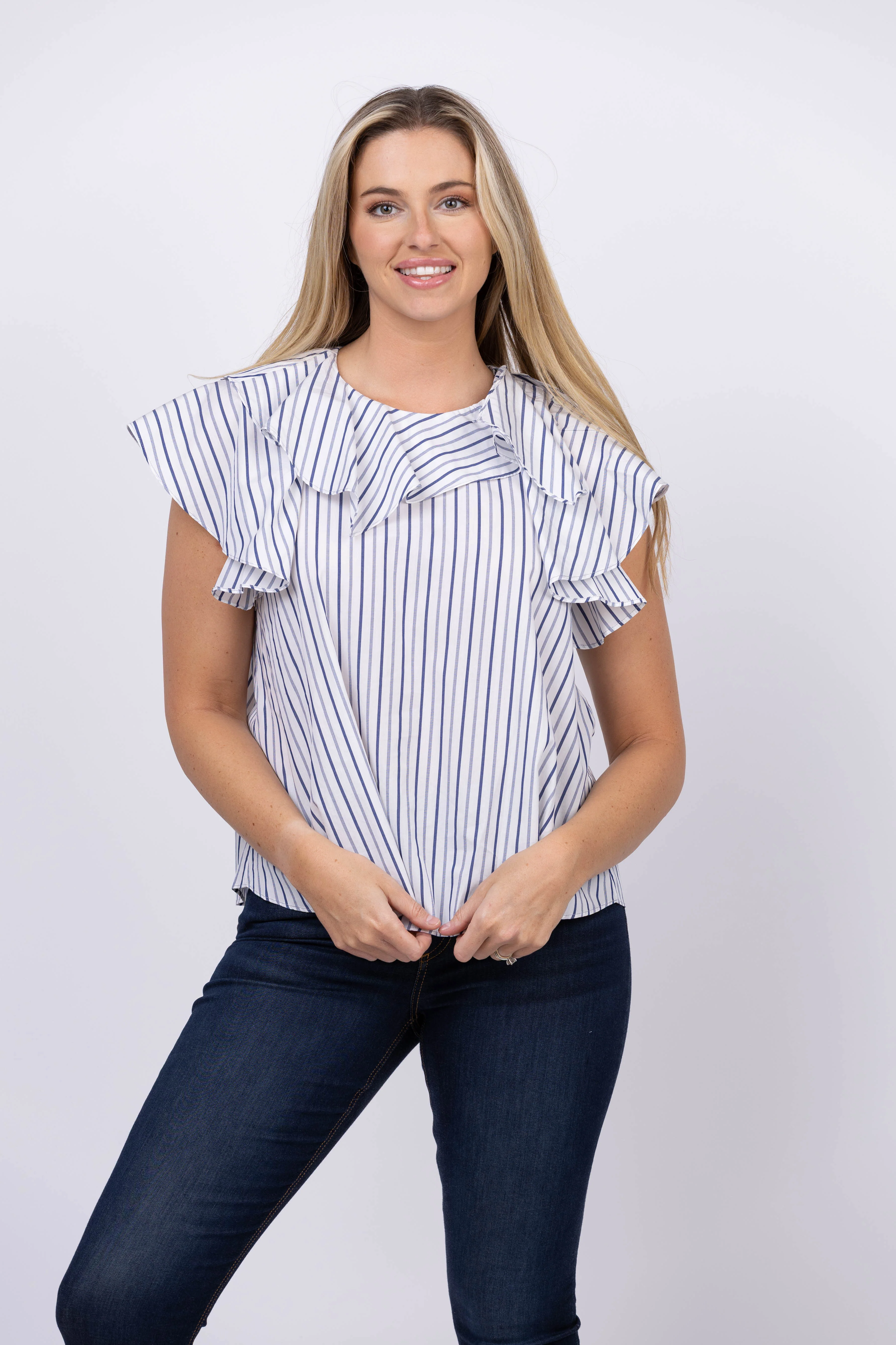 Trusted Ulla Johnson Amaia Sleeveless Top in Chalk Stripe Crafted
