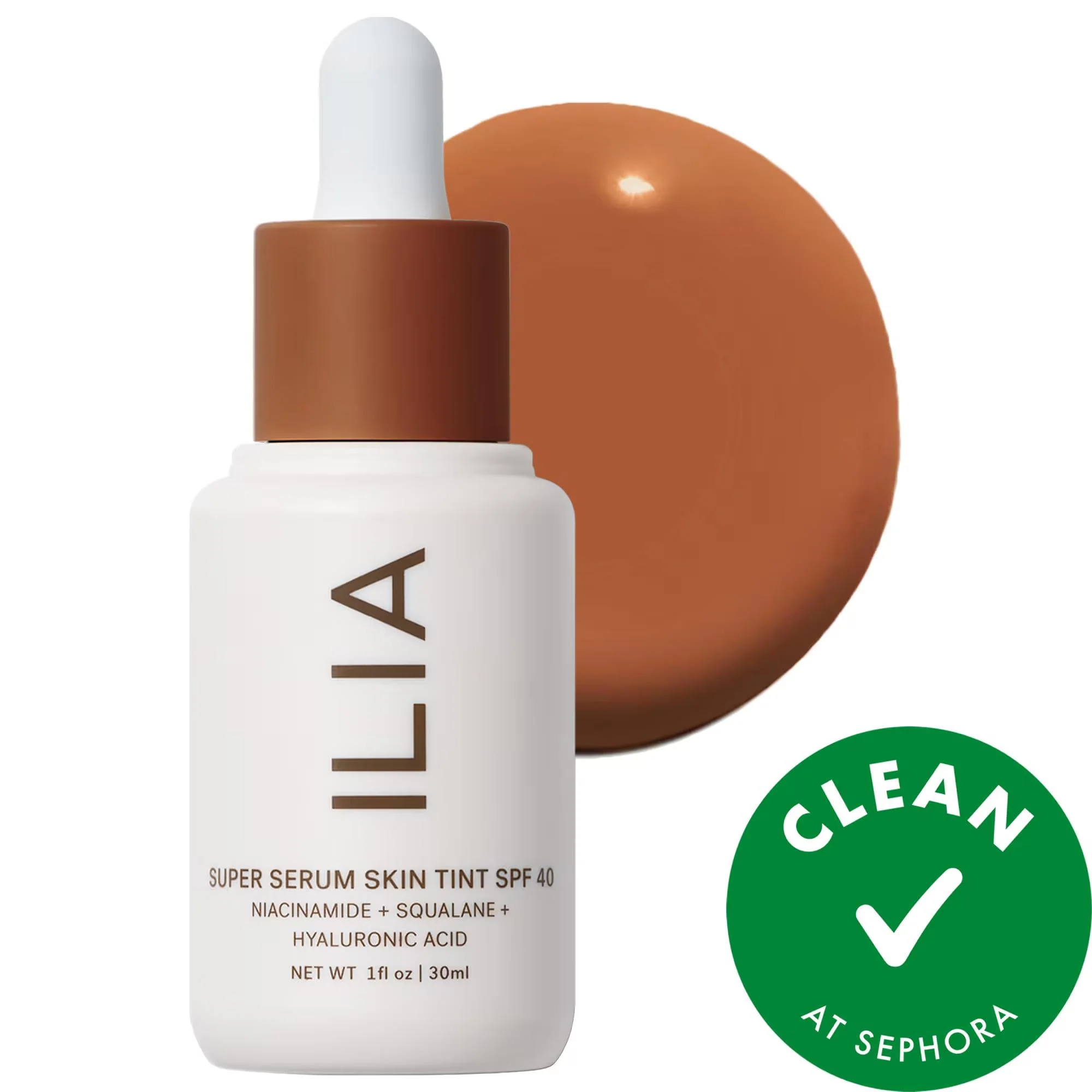 Detailed Ilia Super Serum Skin Tint SPF 40 Hydrating Skincare Foundation Light Dewy Coverage Vegan Cruelty- Mineral Sunscreen Makeup Lightweight
